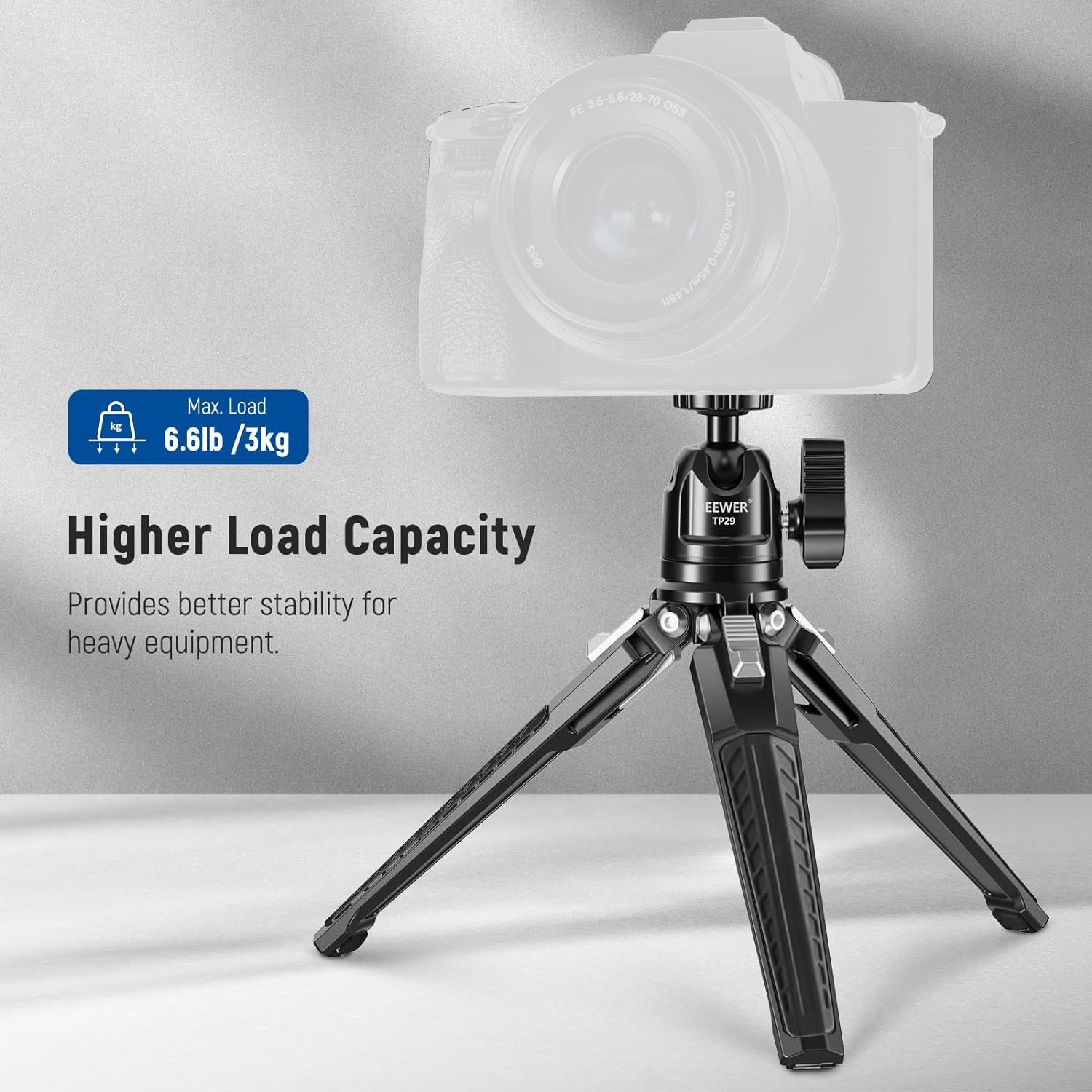 NEEWER TP29 Compact Metal Mini Tripod Stand for DSLR Camera, Smartphone, Webcam - Perfect for Vlogging, Live Streaming, Photography & Video Shooting