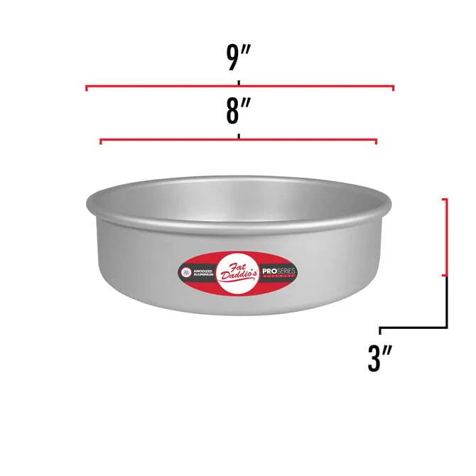 Fat Daddio's Pro Series 3-Inch Height Round Cake Pan - Perfect for Baking Layer Cakes, Cheesecakes & Birthday Cakes