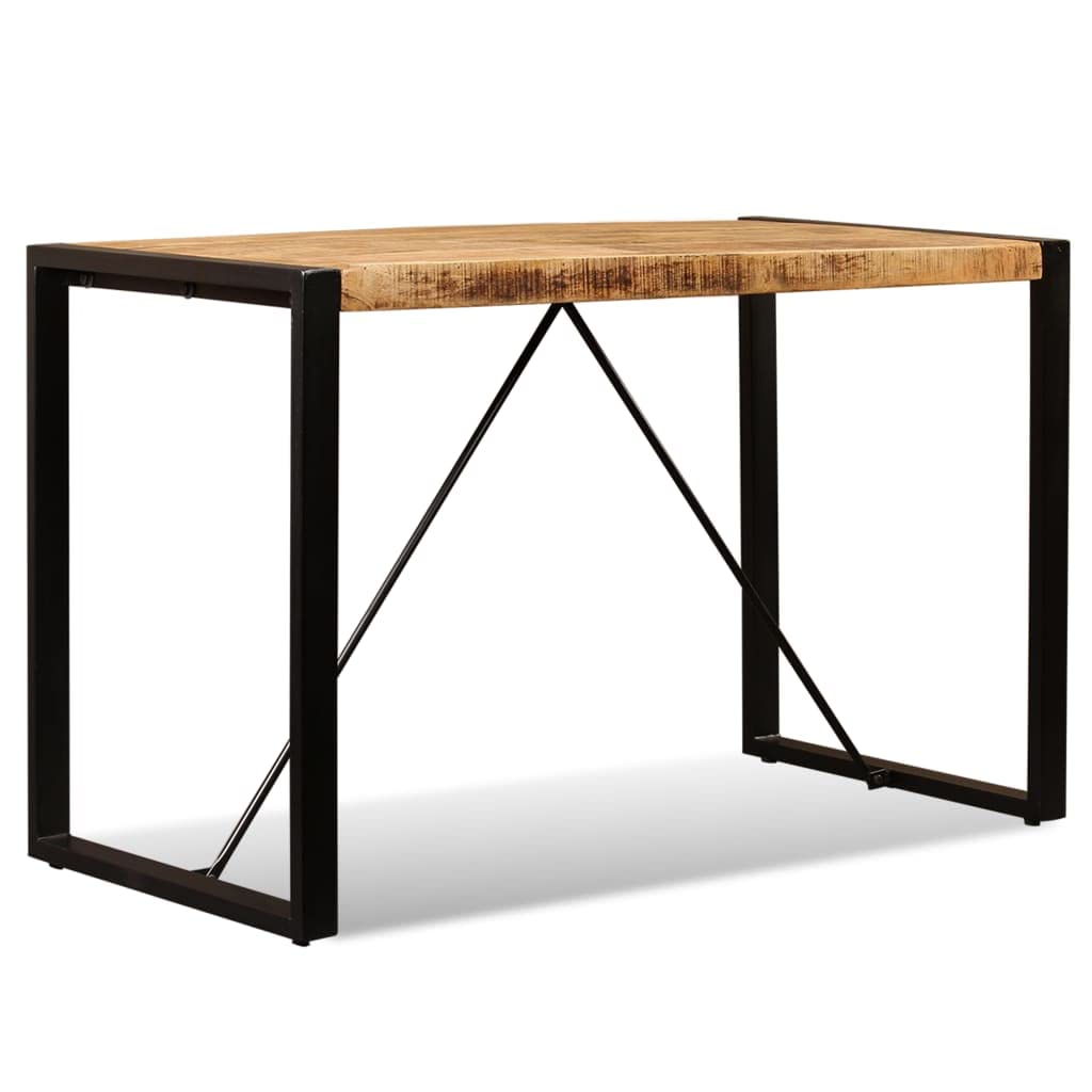 CHARMMA Solid Mango Wood Dining Table - 47.2 Inch Rustic Brown Table - 18KG Heavy Duty - Perfect for Farmhouse, Kitchen & Dining Room Decor