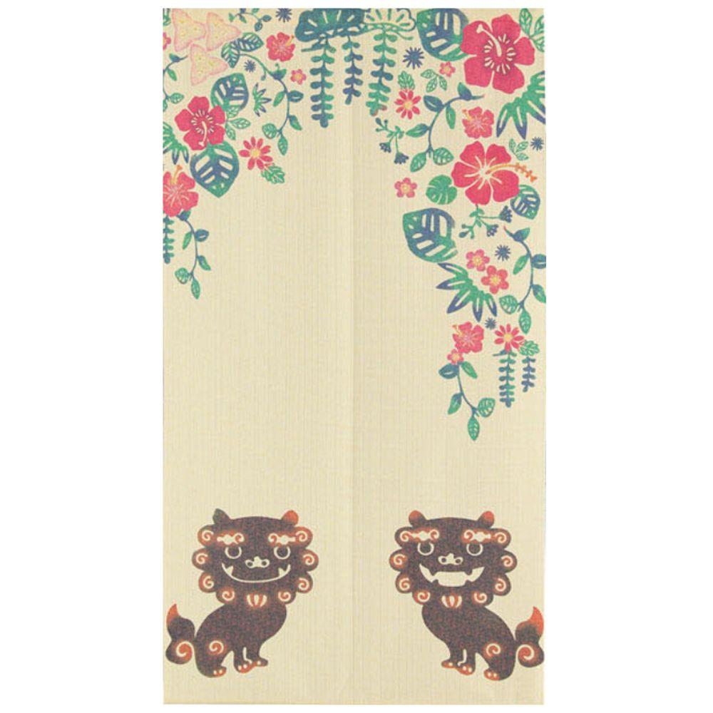 Authentic Narumi Noren Lace Shisa Okinawa Lion Dog Japanese Doorway Curtain - Traditional Home Decor for Doorways, Windows & Room Dividers - Perfect for Asian-Inspired Interiors