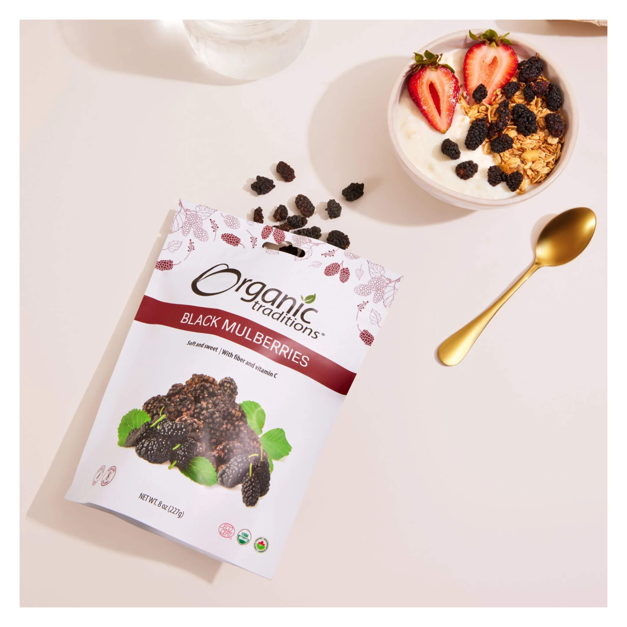 Organic Black Mulberries - Dried Superfood Snack for Smoothies, Baking & Healthy Eating | Rich in Antioxidants & Vitamins | Non-GMO, Gluten-Free | Perfect for Trail Mix, Yogurt Toppings & Desserts