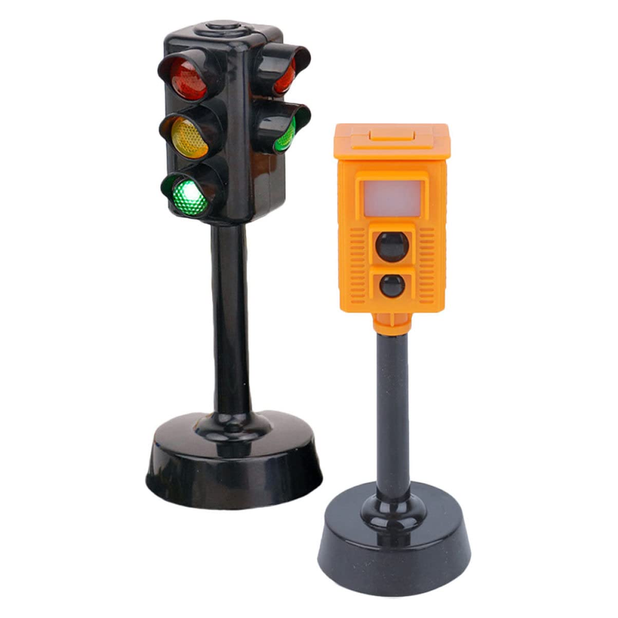 Toyvian 4 Pack Mini Traffic Light Toy Set - Realistic Road Sign Models for Kids Learning & Play - Perfect for Pretend Play, Classroom Education & Traffic Safety Training