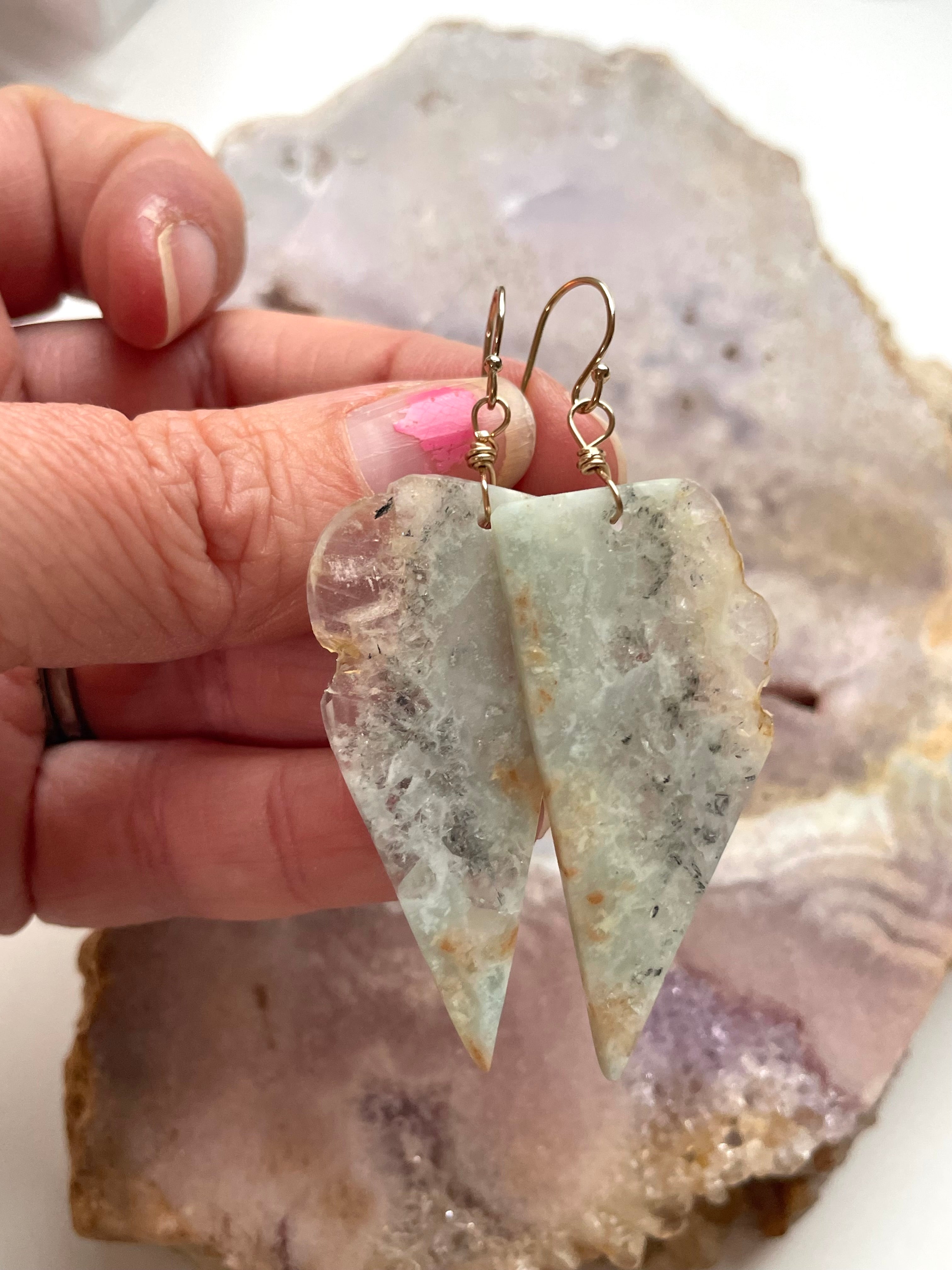 Amazonite Dangle Earrings in Gold Fill - Elegant Handmade Jewelry for Women, Perfect for Parties, Weddings & Everyday Wear
