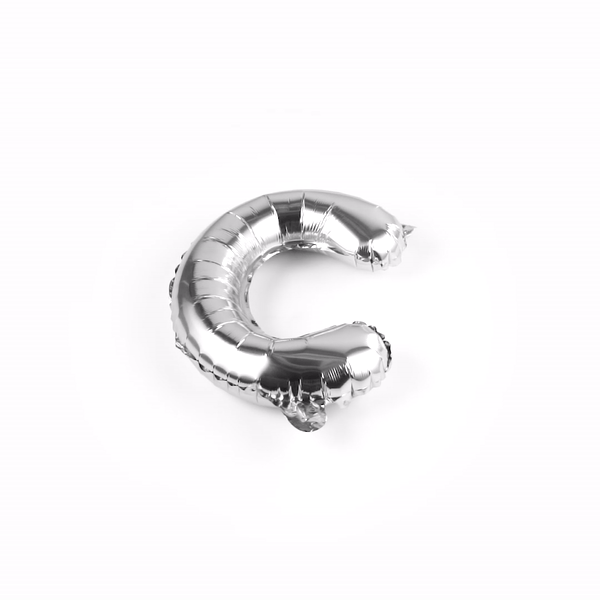 Balloonify Silver Mylar Letter C Balloon - 16 Inch Large Foil Alphabet Balloon for Birthday Party Decorations, Baby Shower, Graduation & Wedding Celebrations (1 Count)