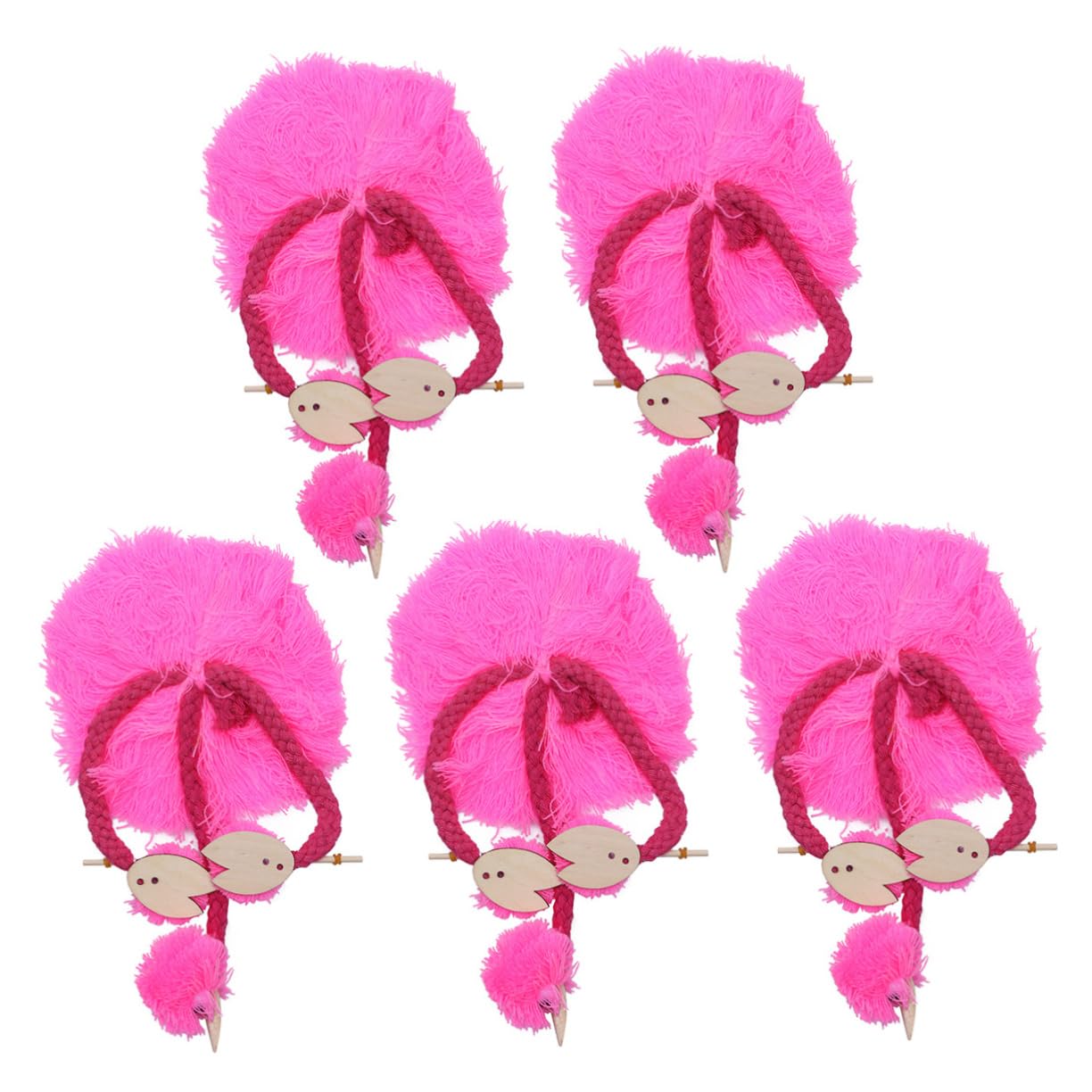 15-Piece Chicken String Pull Toy - Tropical Flamingo Decorations, Wooden Puppets & Hawaiian Themed Pull String Puzzle for Girls - Perfect for Birthday Parties, Baby Showers & Kids' Room Decor