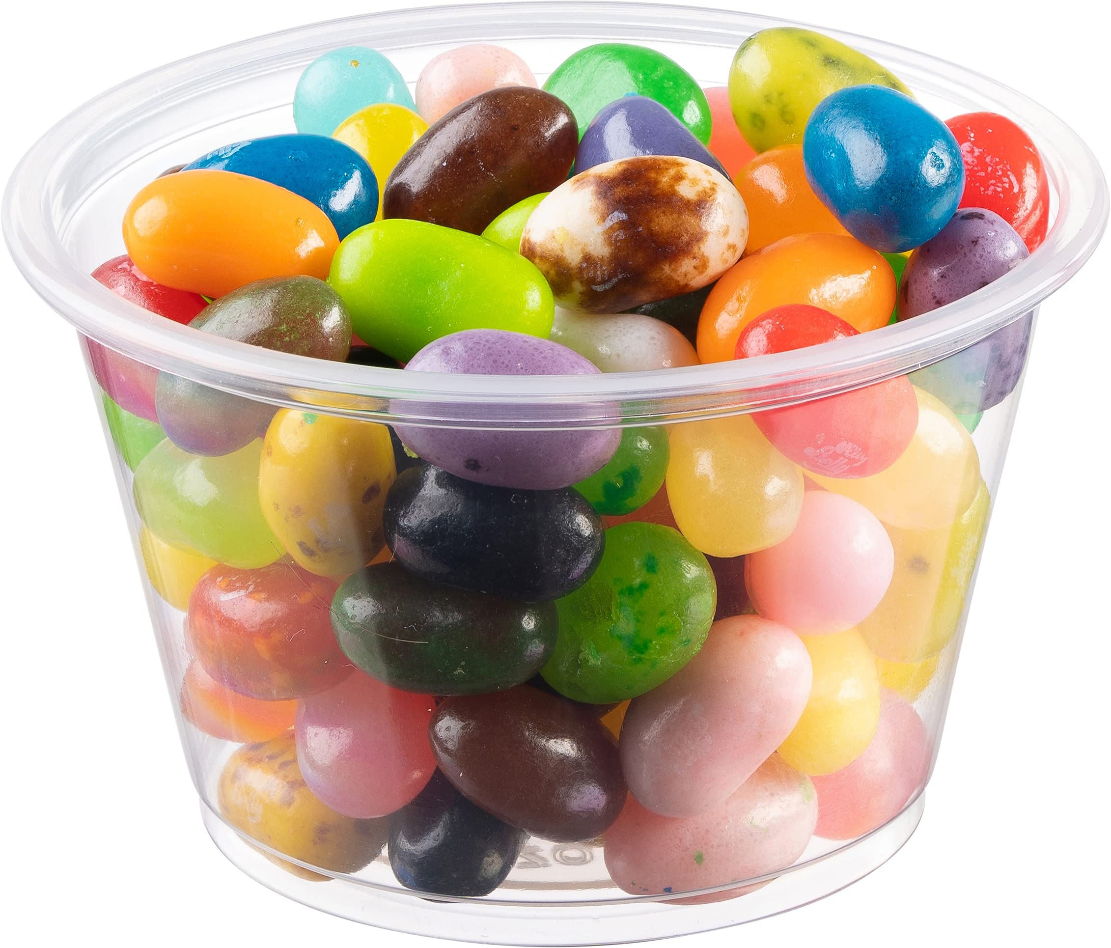 4oz Disposable Plastic Portion Cups - 100 Pack Clear Condiment Containers for Jello Shots, Soufflé, Food Sampling & Party Serving - Lids Not Included