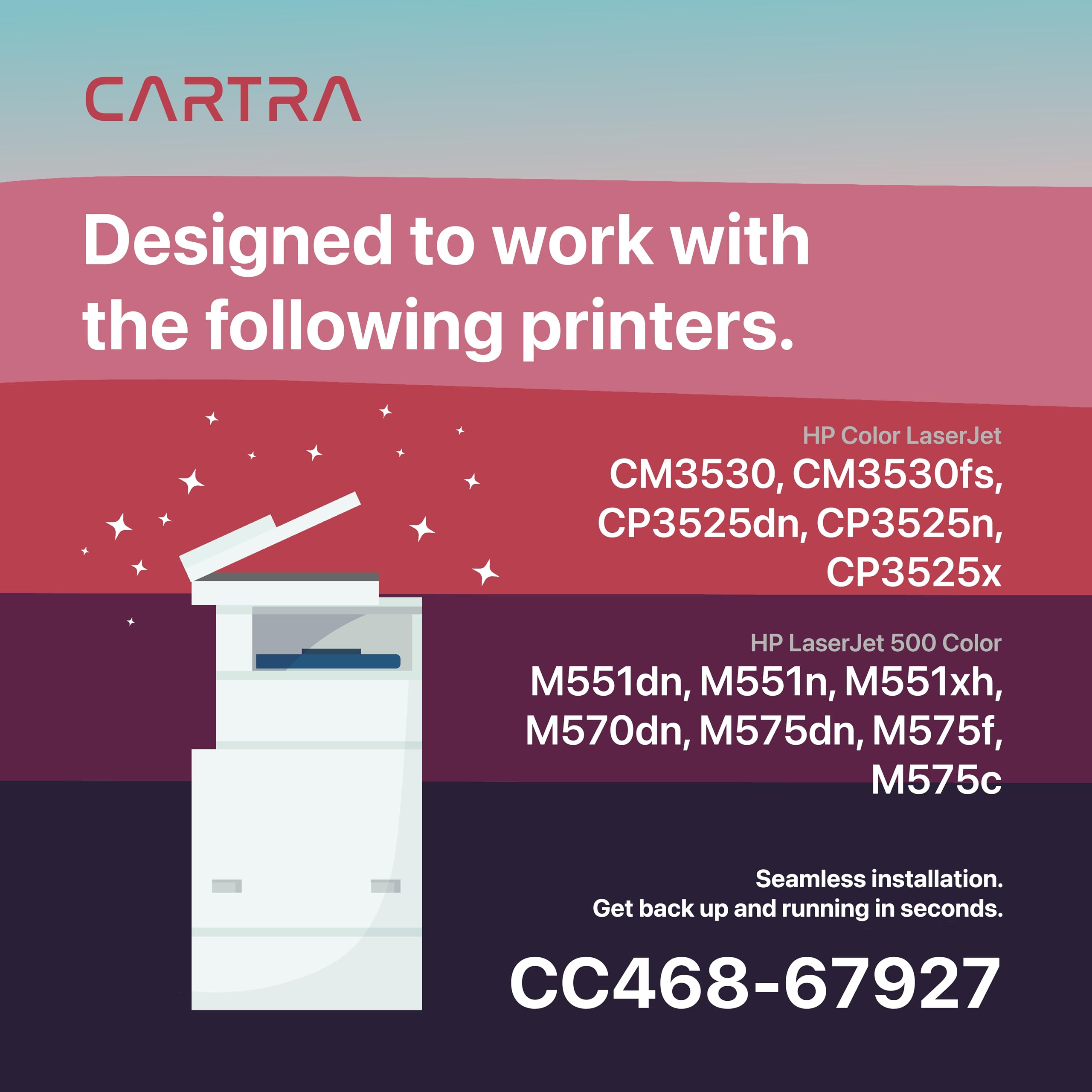 HP Color LaserJet CM3530 CP3525 M551 M570 M575 Transfer Belt Assembly - Compatible with CC468-67927, CF081-67904, CD644-67908, CC468-67907, RM1-8177, RM1-4982, RM2-7446, RM2-7447, RM2-7448 - Replacement Printer Part for Office & Home Use