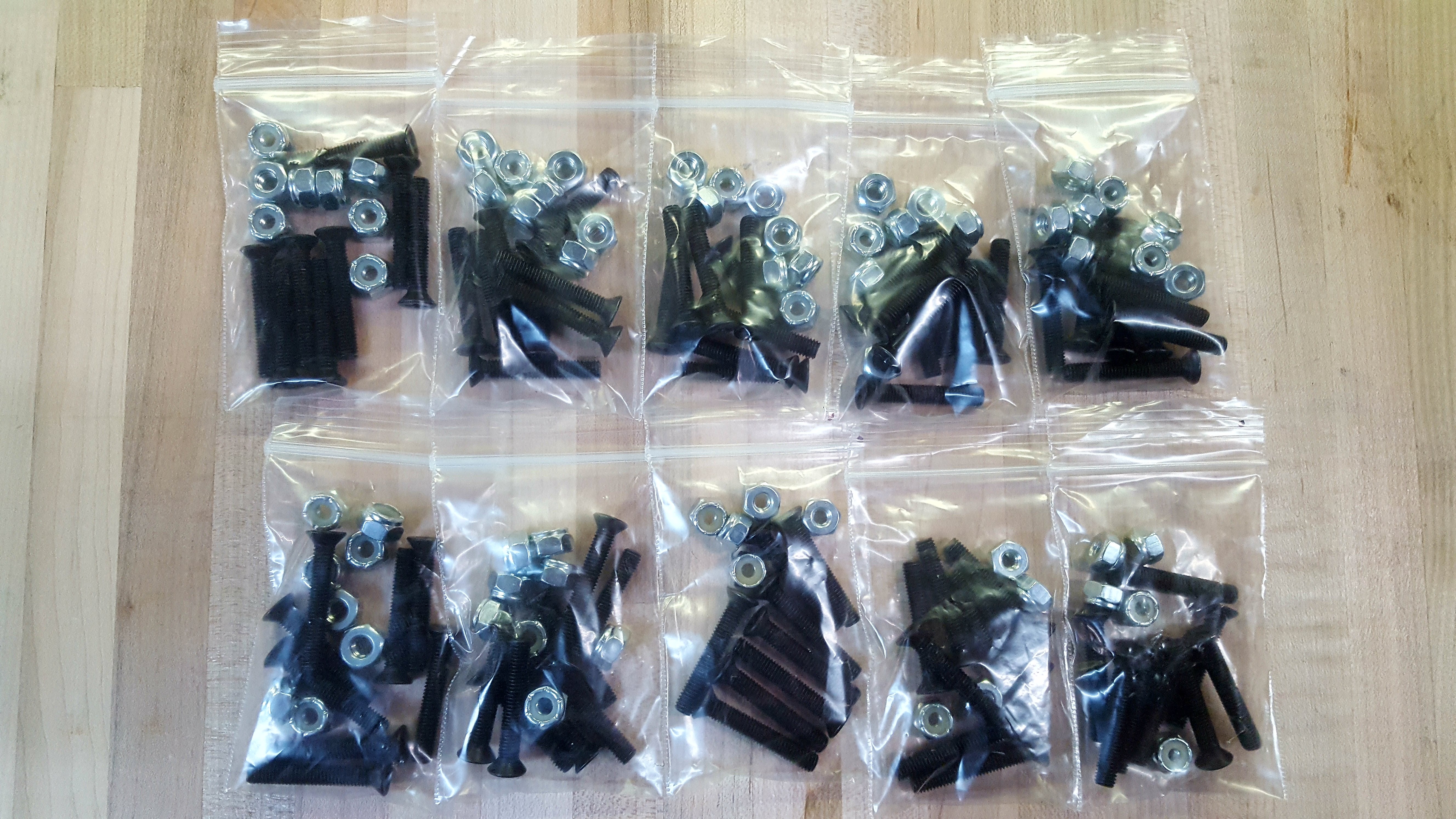 10 Sets Skateboard Mounting Hardware Bolts Flush Mount (Choose Size) - Perfect for Skateboard Assembly, Repair & Maintenance
