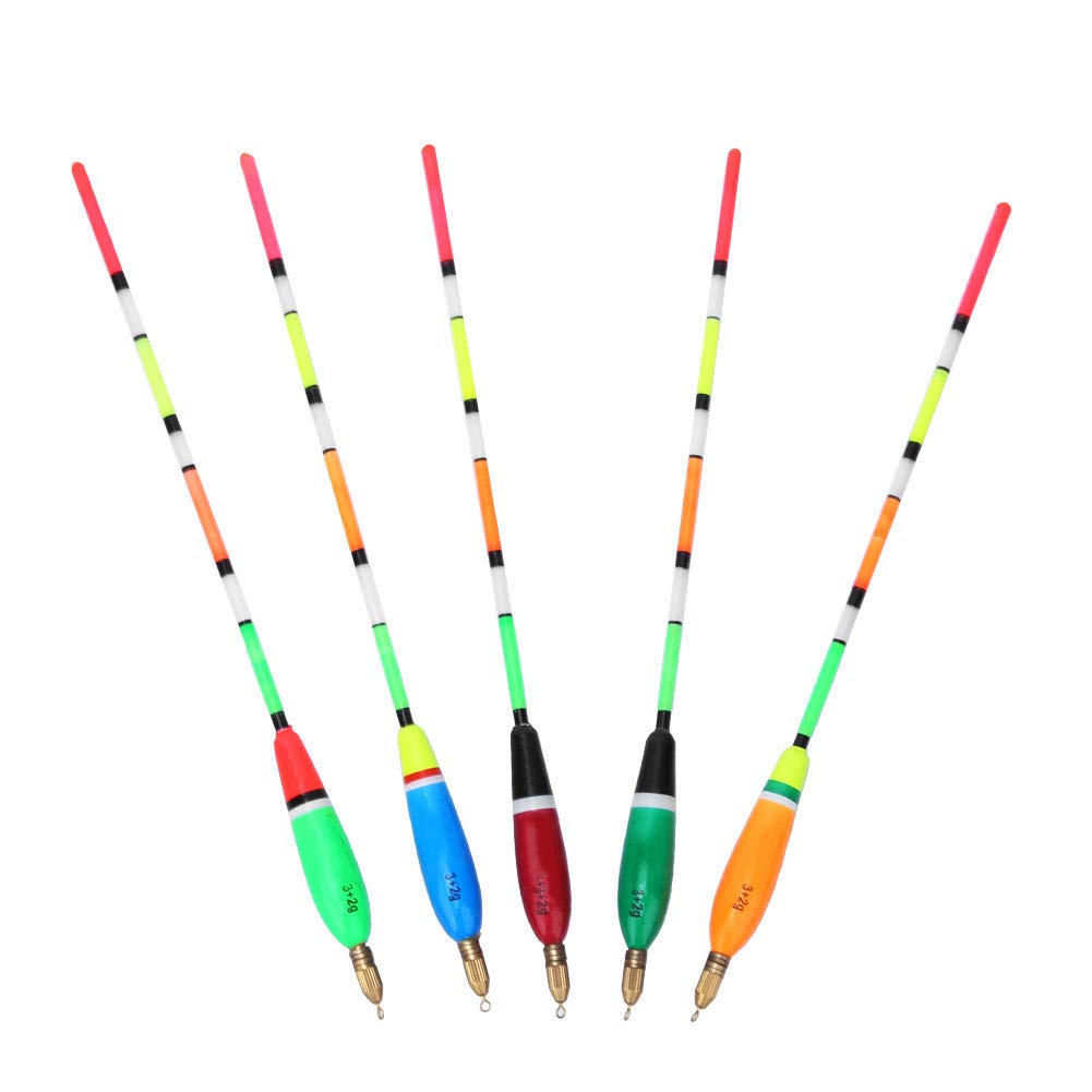 VGEBY 5PCS Balsa Wood Fishing Floats - 3g & 2g Bobbers with Bold Tail for Bite Detection | Durable Angling Equipment for Freshwater & Saltwater Fishing | Ideal for Trout, Bass, and Panfish
