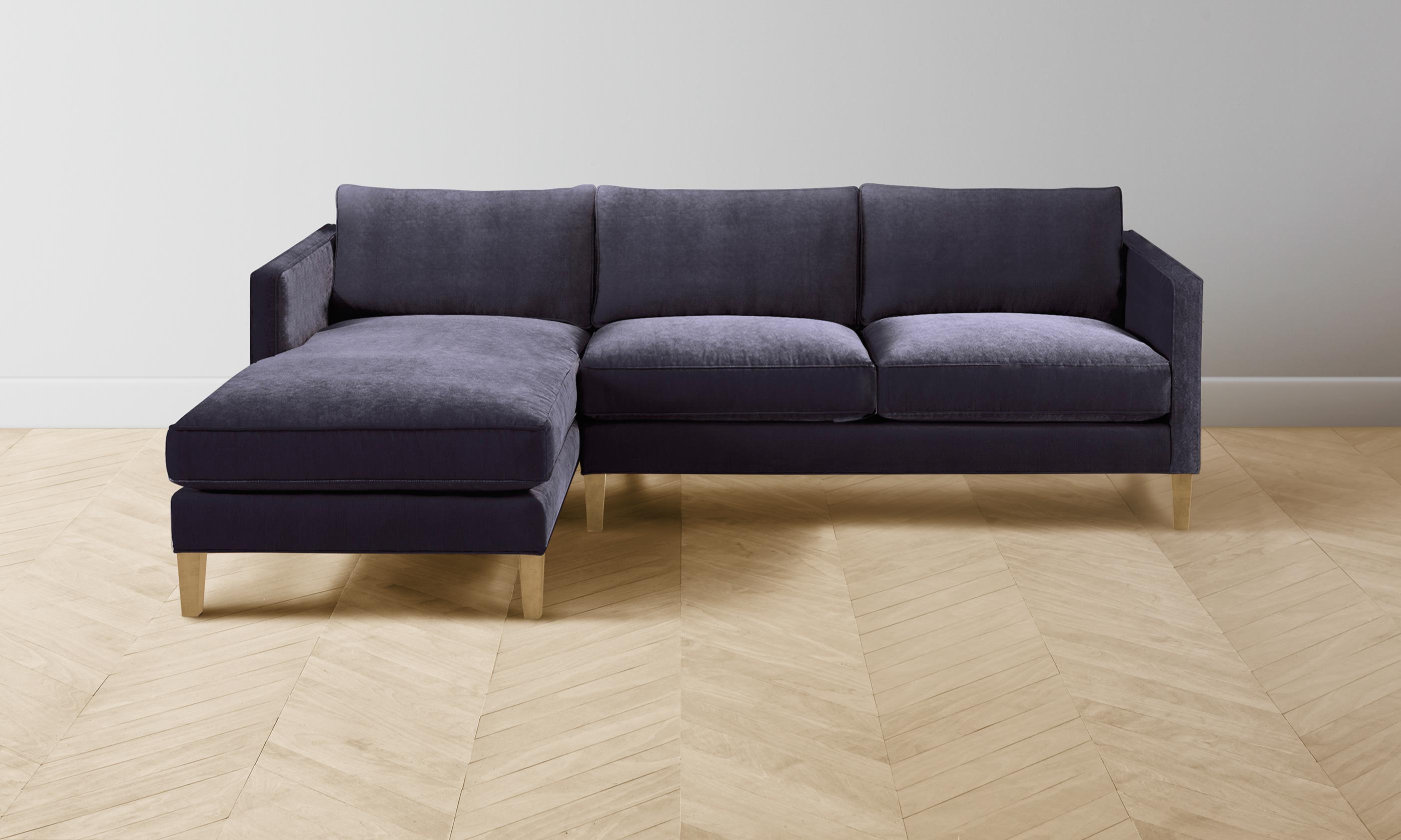 Crosby Sectional Sofa - Soft Performance Velvet Flannel Upholstery for Living Room, Lounge & Family Room Comfort