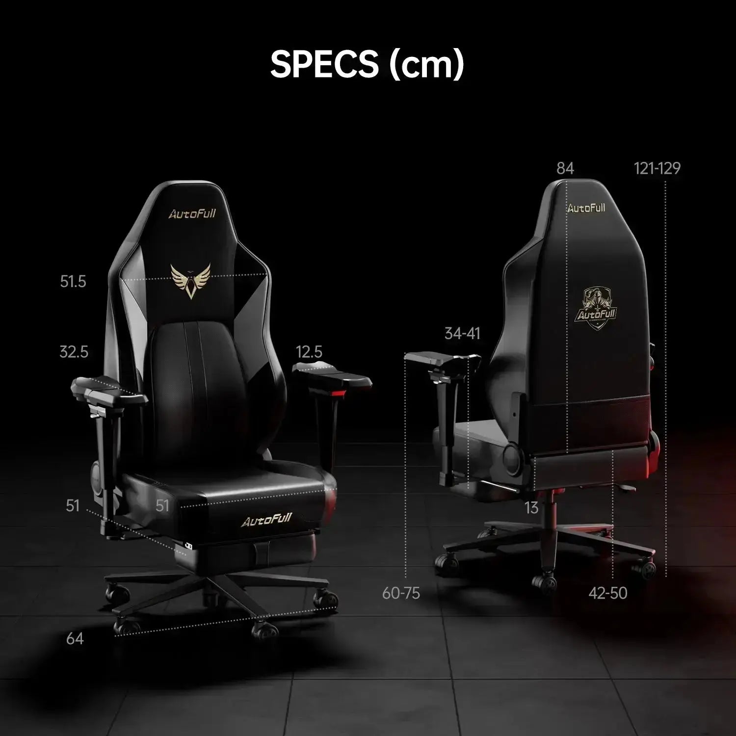 AutoFull M6 Elite Gaming Chair - Ergonomic Racing Style with Adjustable Lumbar Support & Headrest - Perfect for PC, Office, and Esports Gaming