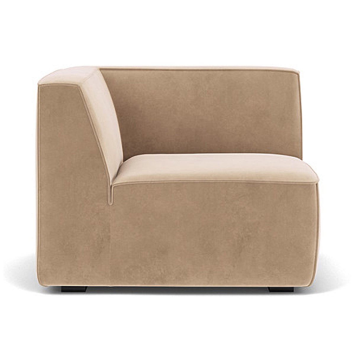 Luxury Dane Velvet 1-Seater Left Corner Modular Sofa - Modern Small Space Living Room Furniture for Apartments & Studios | Comfortable Single Seater Couch with Soft Velvet Fabric, Perfect for Relaxing, Reading or Watching TV