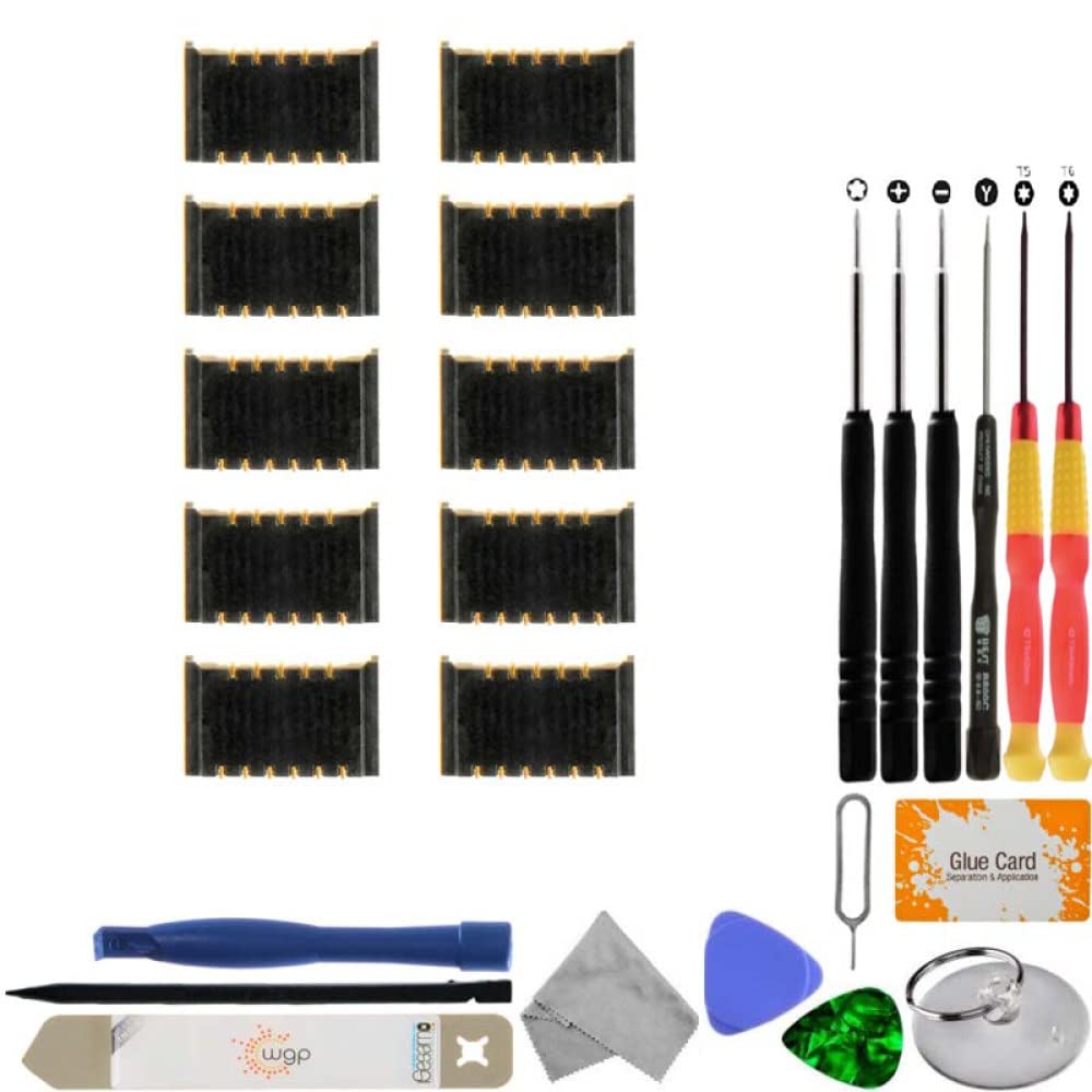 Nintendo Switch Console & Controller Rail Jawbone Connector (On Board, Left/Right) - 10 Pack with Tool Kit - Perfect for Switch Repairs & Accessories Replacement