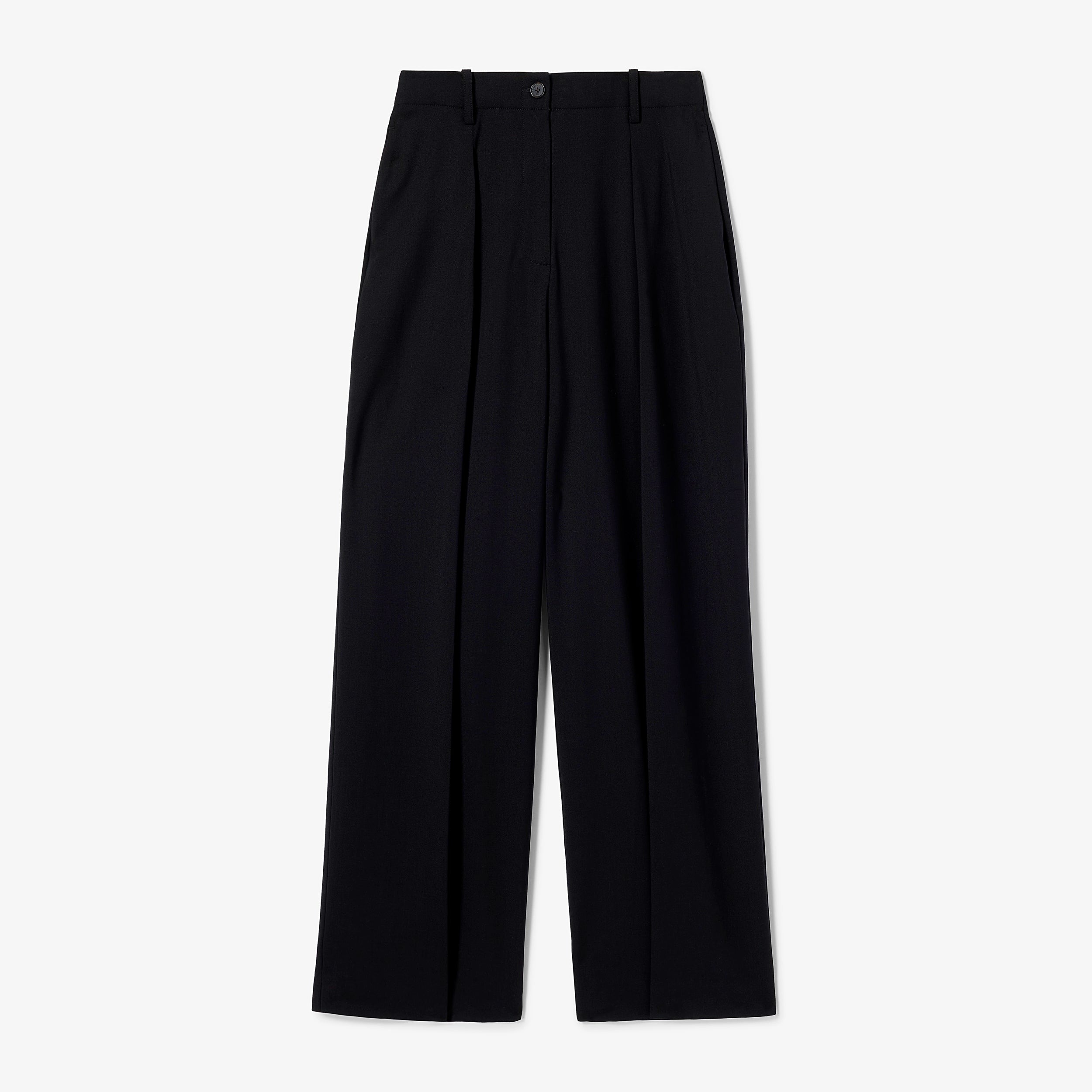 Zuri Pant Washable Wool Twill Pants for Women - Comfortable & Durable Black Trousers for Office, Travel & Casual Wear
