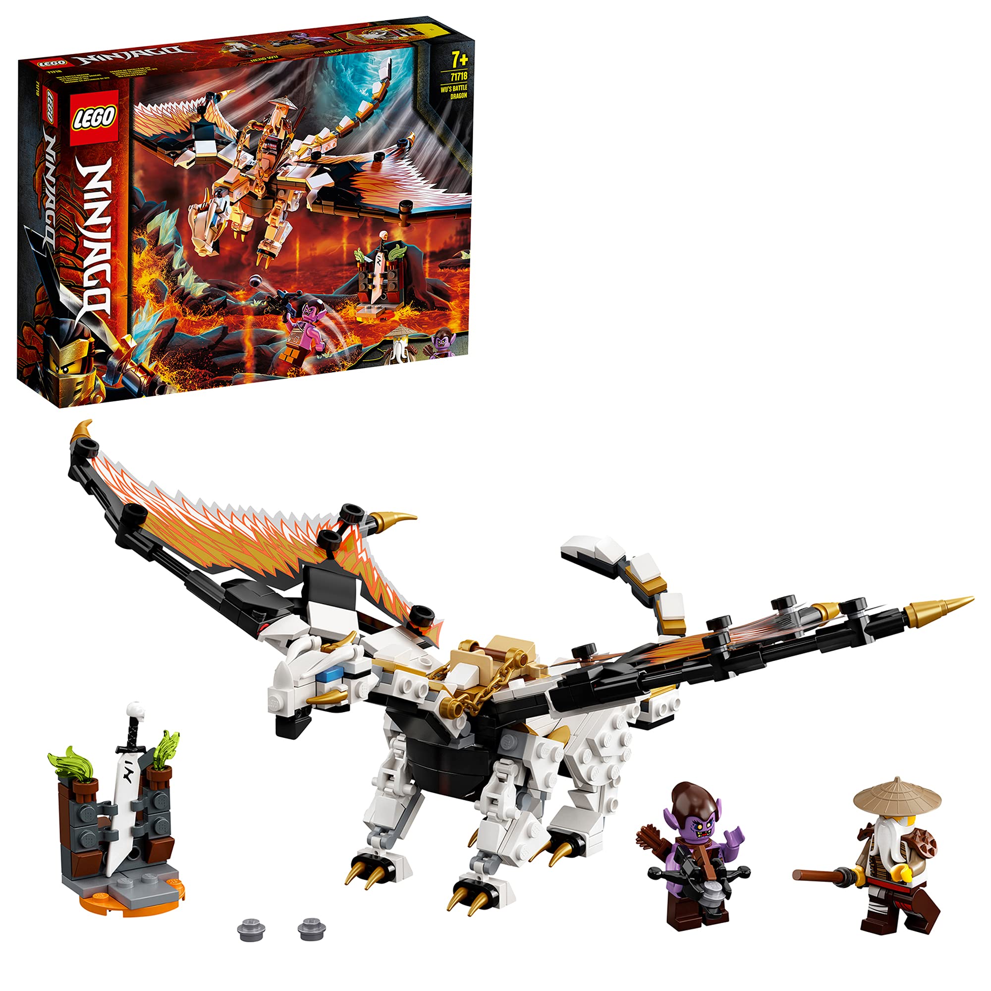 LEGO 71718 Ninjago Wu's Dragon Building Set - Epic Ninja Action Toy for Kids & Collectors | Perfect for Creative Play & Display