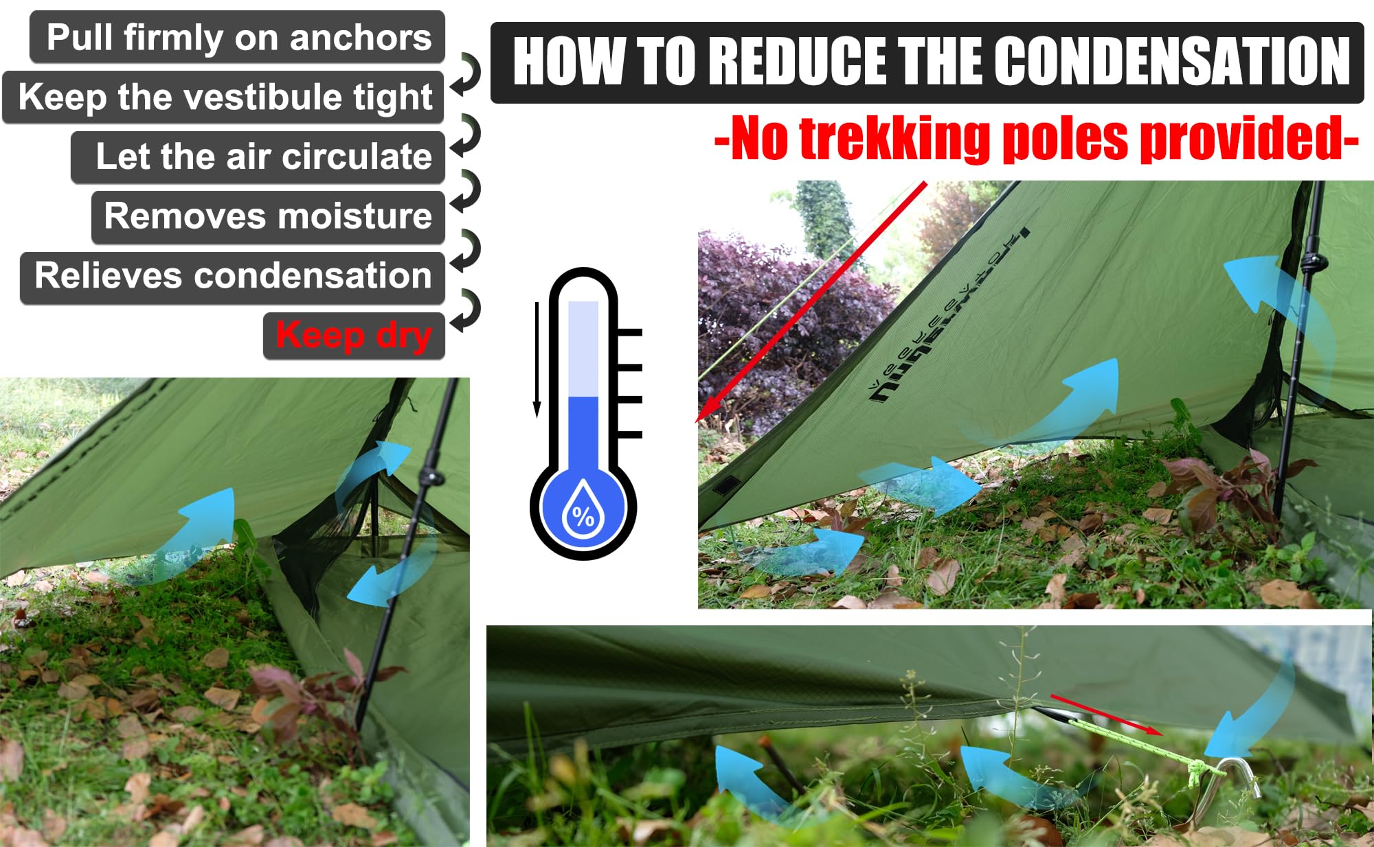 1 Person Trekking Pole Tent for Backpacking - Ultralight Waterproof Hiking Tent for Camping & Backpacking | Lightweight Solo Tent for Scouts & Trekkers (No Trekking Poles Included) | Perfect for Backcountry Adventures, Thru-Hiking & Minimalist Camping