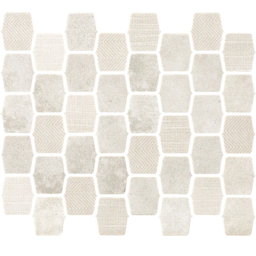 Serene Layers 2 Inch Lantern Glass Mosaic Tile - Desert Ivory for Backsplash, Bathroom & Kitchen Decor