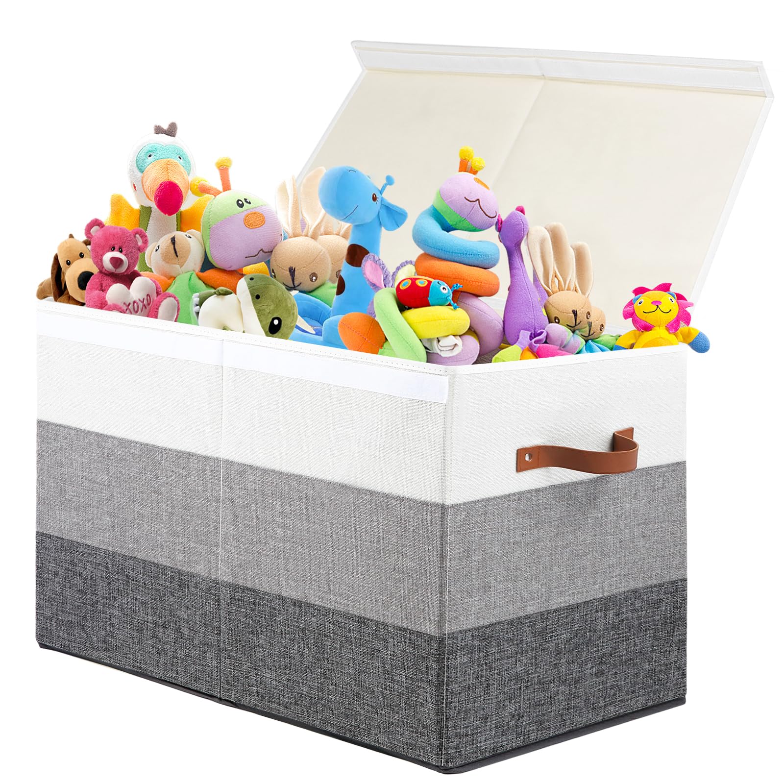 Large Sturdy Toy Storage Box with Divider & Lid - 25
