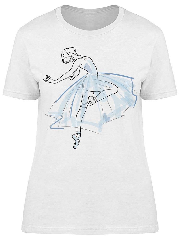 Smartprints Ballerina Posing Tee for Women - Comfortable Dance-Inspired T-Shirt for Ballet Class, Yoga & Casual Wear