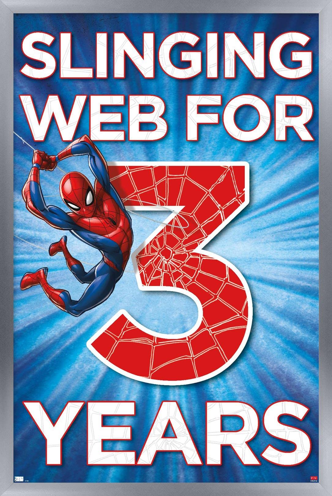Marvel Spider-Man Happy 3rd Birthday Wall Poster - 22.4