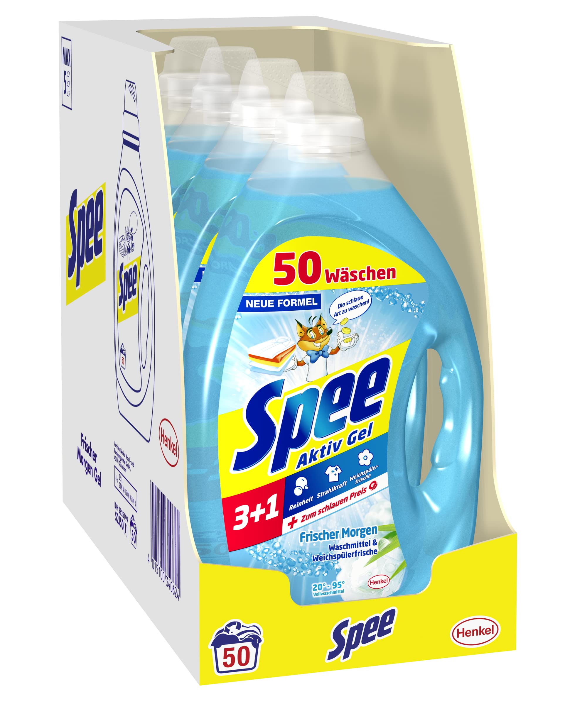 Spee Spee Active Gel Laundry Detergent - Powerful Stain Removal, Fresh Scent, 64 Loads | Ideal for Gym Clothes, Workout Wear & Active Lifestyle Laundry