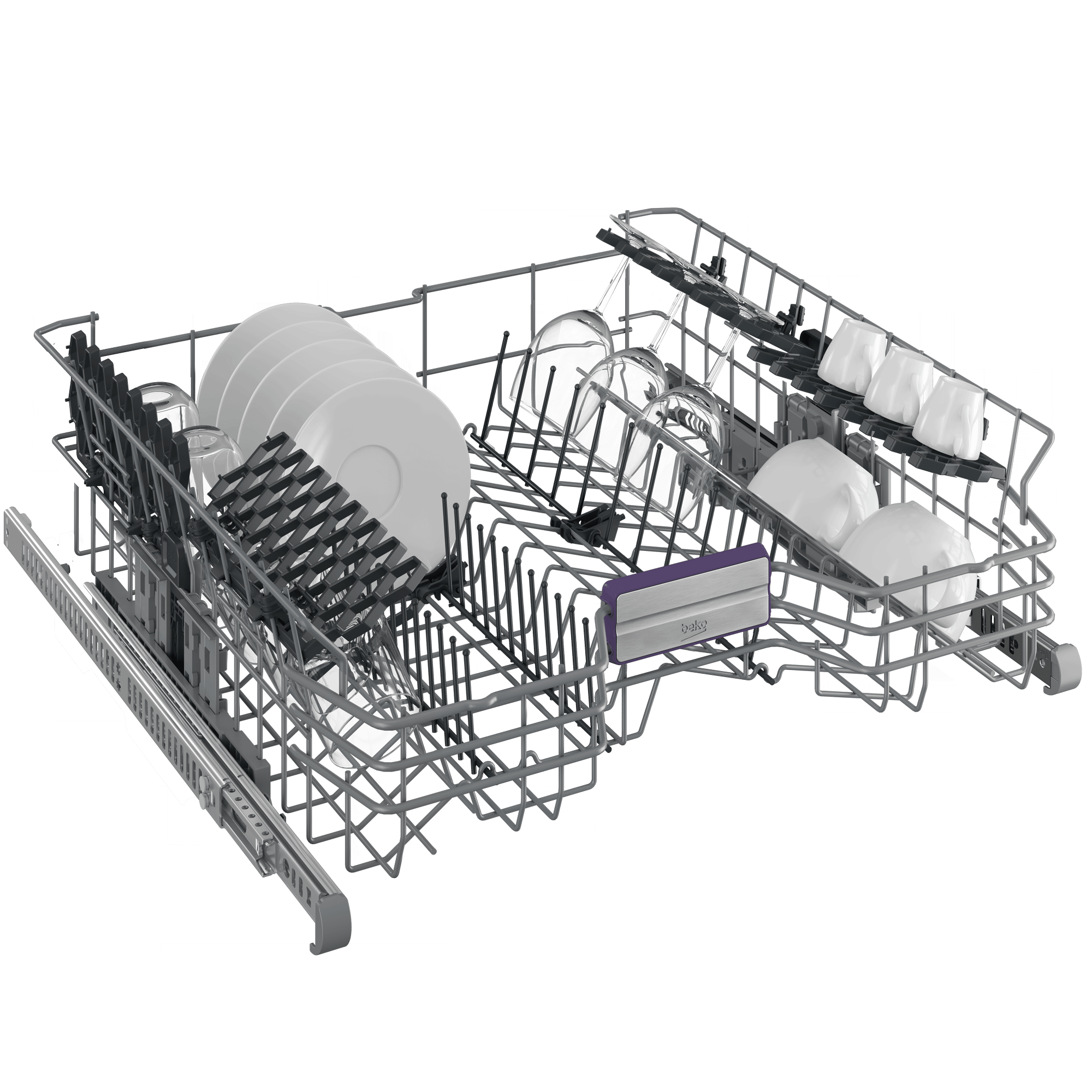 Beko DIT39434 16 Place Settings Tall Tub Dishwasher - 39.0 Inch Built-In for Large Families & Entertaining | Perfect for Kitchens with Heavy Dishwashing Needs