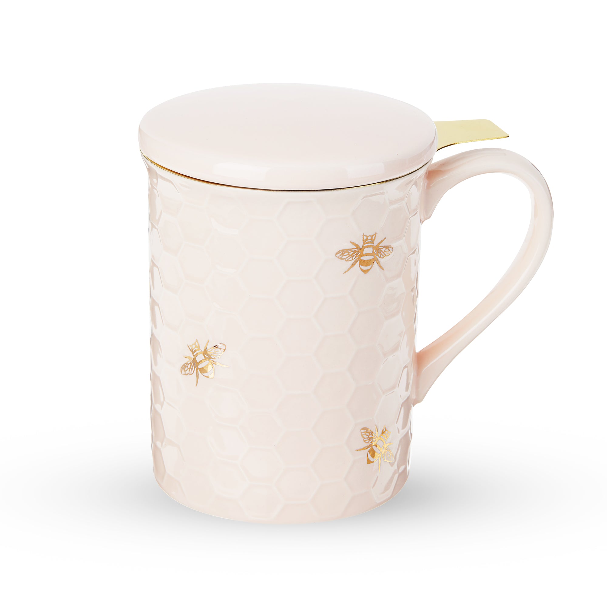Annette Honeycomb Ceramic Tea Mug with Built-in Infuser - Premium Loose Leaf Tea Brewing Cup for Home, Office & Gifts - Perfect for Herbal, Green & Black Tea Lovers