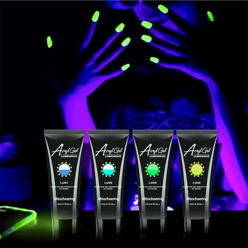 PolyGel Gel In A Tube - Glow in The Dark Nail Extension Kit for DIY Manicures at Home | Perfect for Halloween, Parties & Nighttime Nail Art