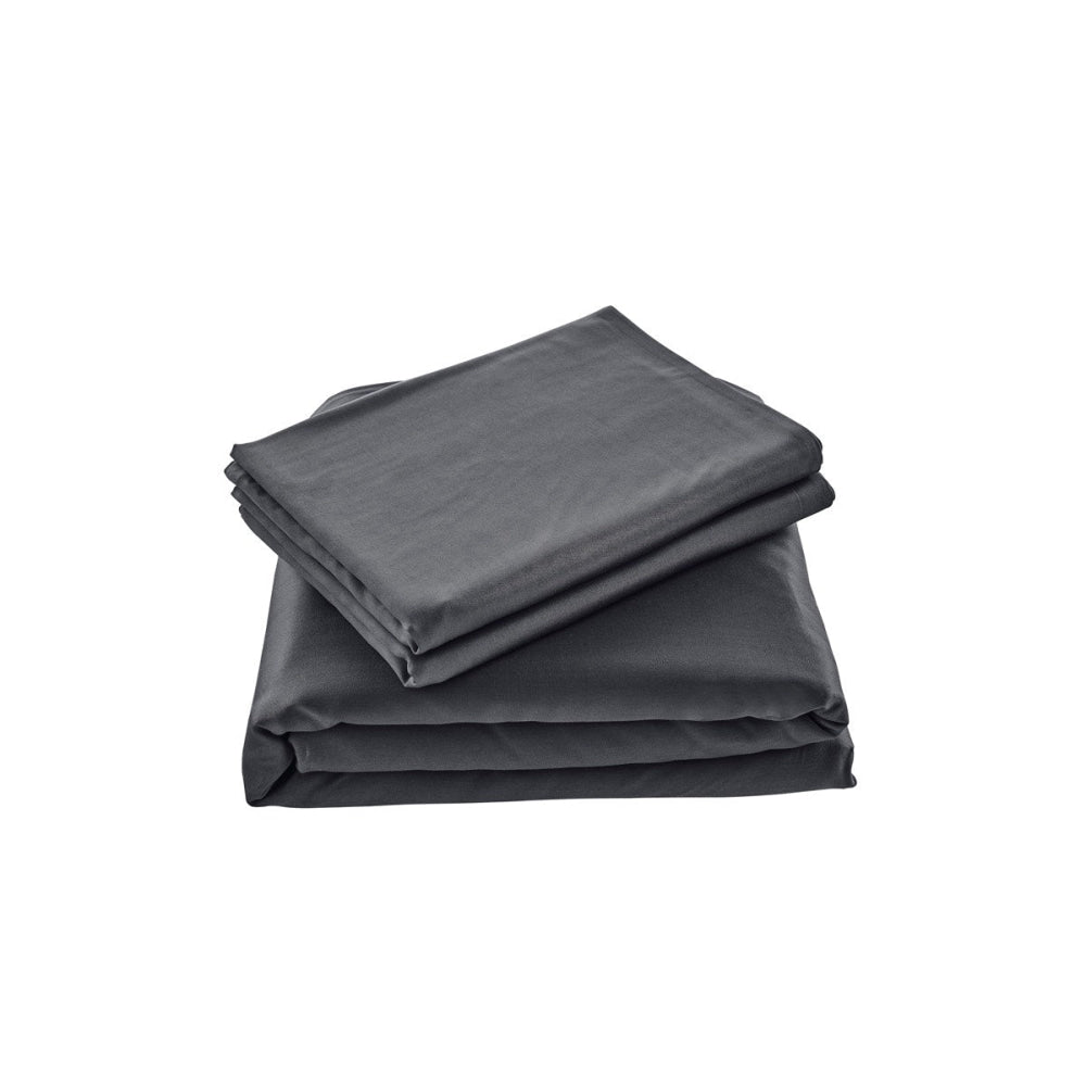 100% Natural Bamboo Quilt Cover Set - King Size Charcoal Gray - Soft & Breathable Bedding for All Seasons - Perfect for Home, Hotel, and Guest Room Decor