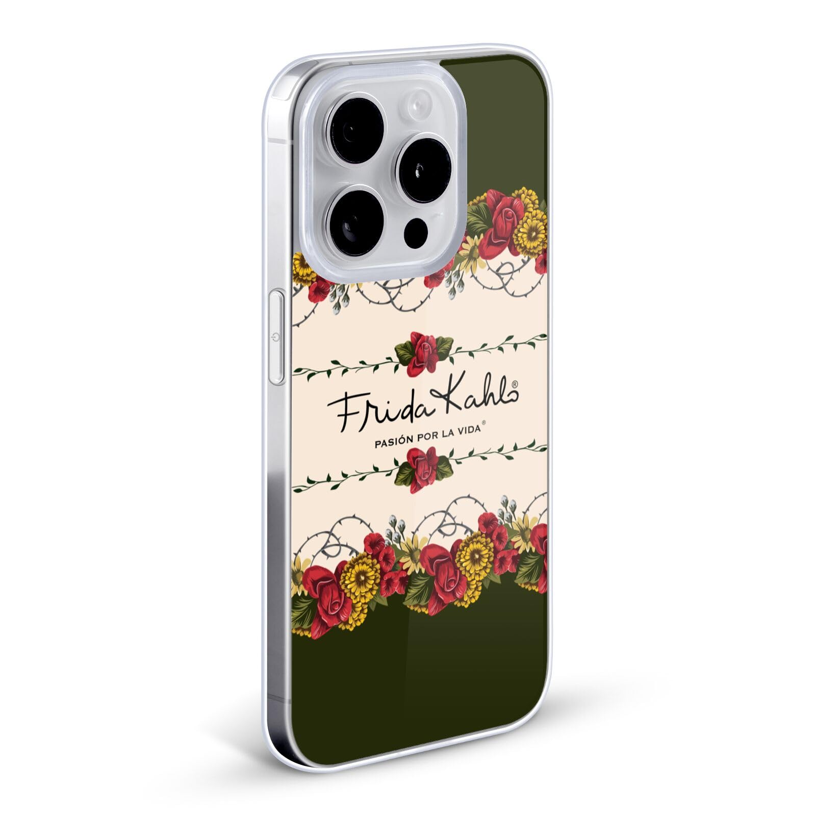 Frida Kahlo Floral Border Red Soft Gel Phone Case for Apple iPhone 11 Pro Max - Officially Licensed Artistic Protective Cover - Perfect for Art Lovers, Gift Giving & Everyday Use