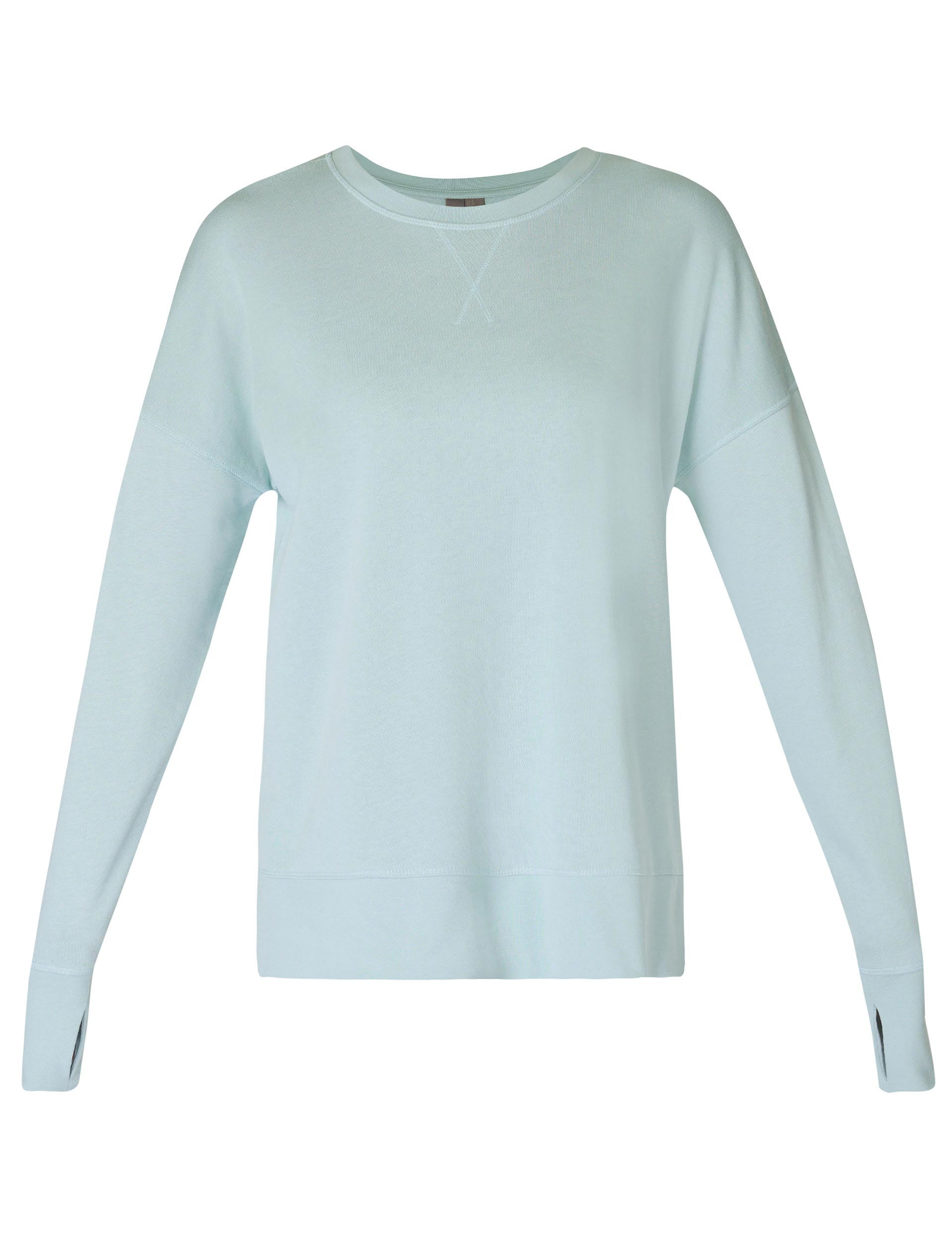 After Class Longline Sweatshirt for Women - Soft Oversized Pullover Hoodie in Muted Teal Blue | Casual Loungewear, Streetwear Fashion & Cozy Study Sessions