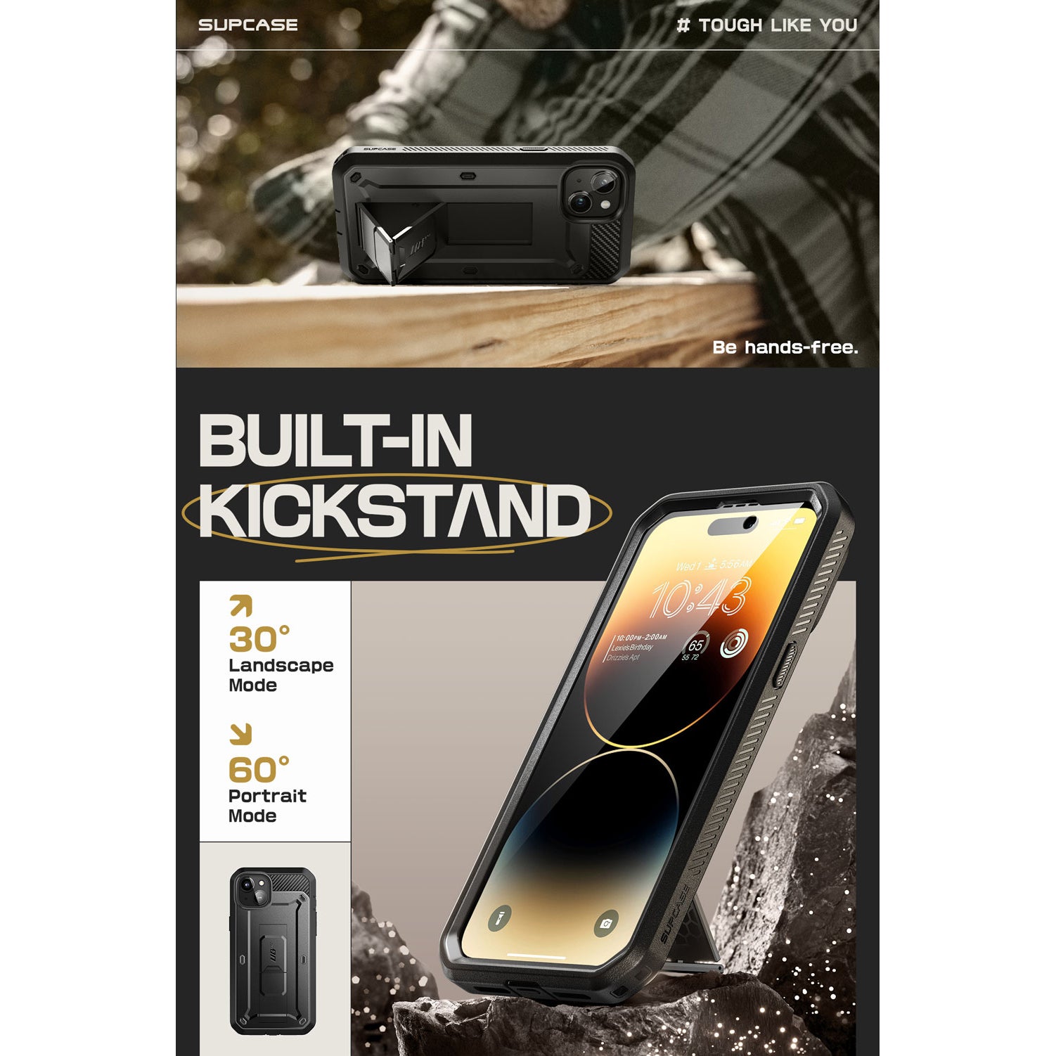 iPhone 15 Plus 6.7 Inch Unicorn Beetle PRO Rugged Case - Heavy Duty Protection with Built-in Screen Protector | Shockproof, Drop Proof Cover for Outdoor, Work & Daily Use (Black)