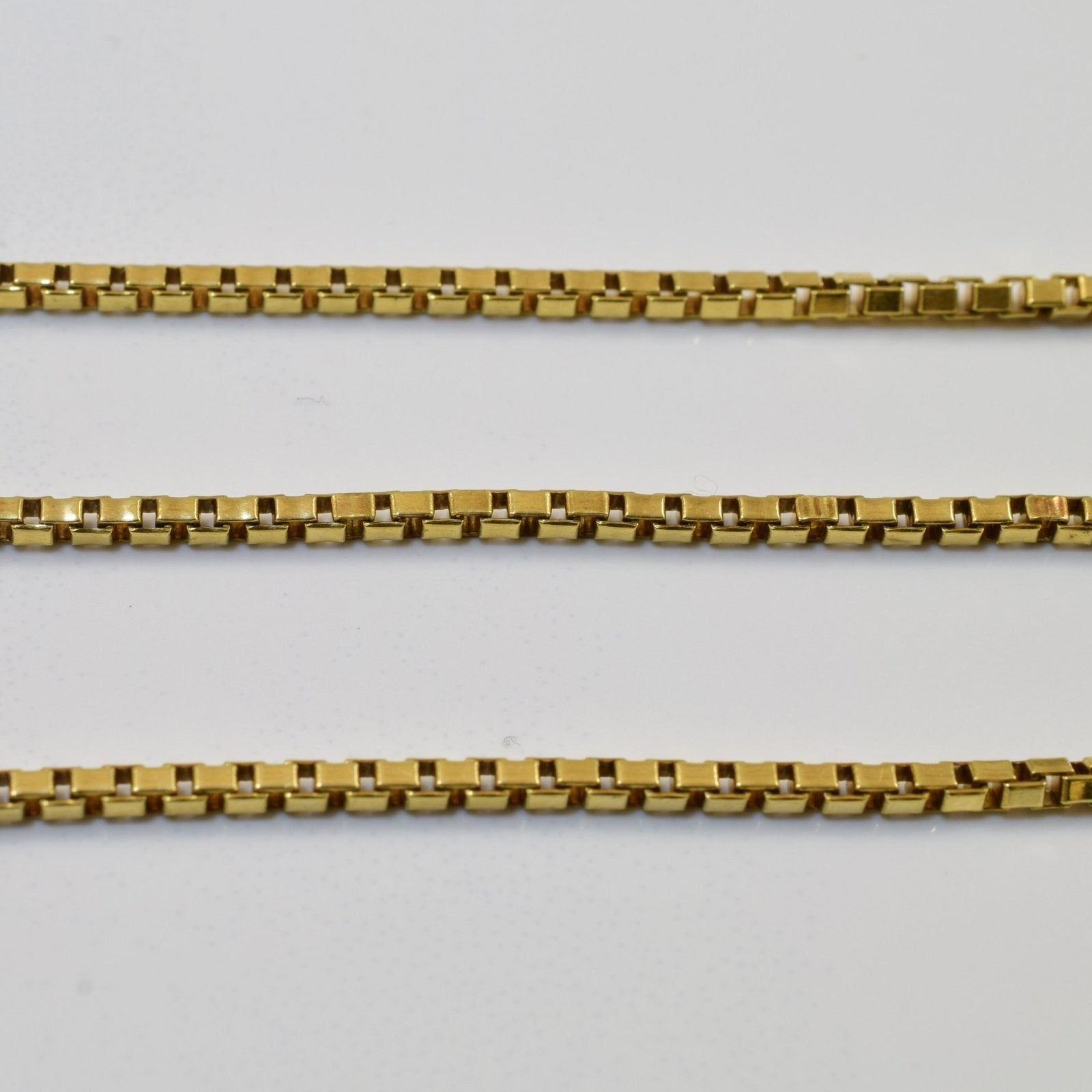 10K Yellow Gold Box Chain Necklace for Women - 21 Inch Durable & Hypoallergenic - Perfect for Everyday Wear, Gifts & Special Occasions