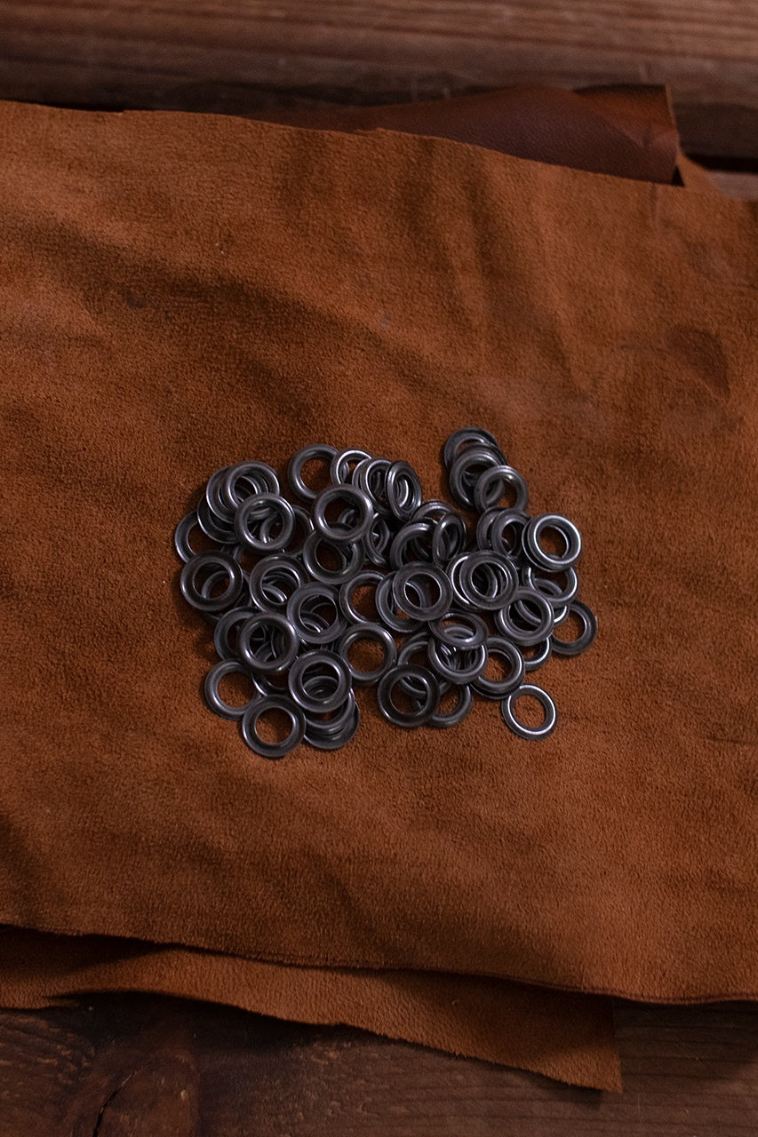 6.9mm Eyelet Ring - 0.7mm Thickness, 11.5mm Length - Iron/Anthracite Metal Grommet for Leather Craft, DIY Projects & Home Decor