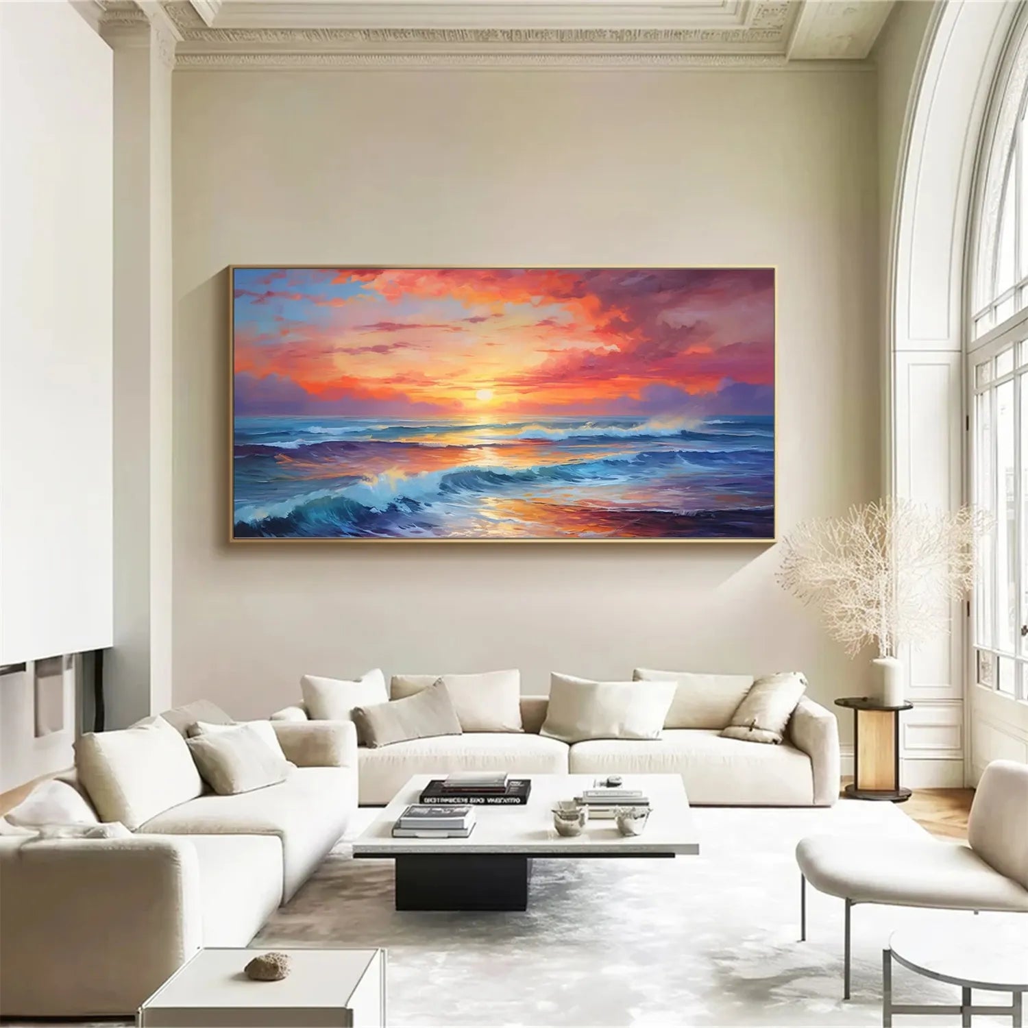 Ocean And Sky Painting #OS 169 - Handmade Canvas Wall Art for Home & Office Decor - Perfect for Living Room, Bedroom or Beach House