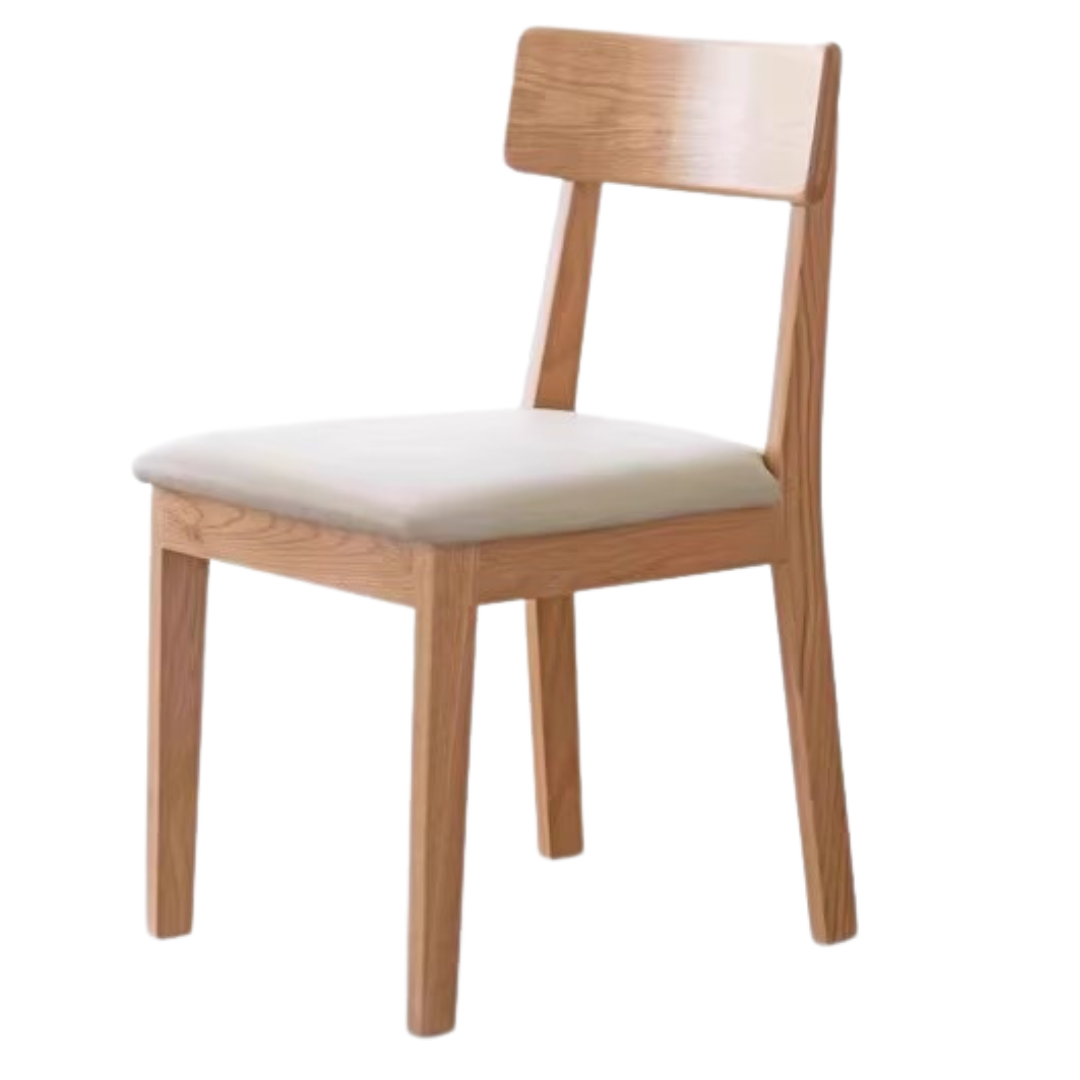 16.9x19.7.x30.7 inch/ 43x50x78cm/ Natural Wood color/ 4 pcs Oak gravel white seat upholstered chair