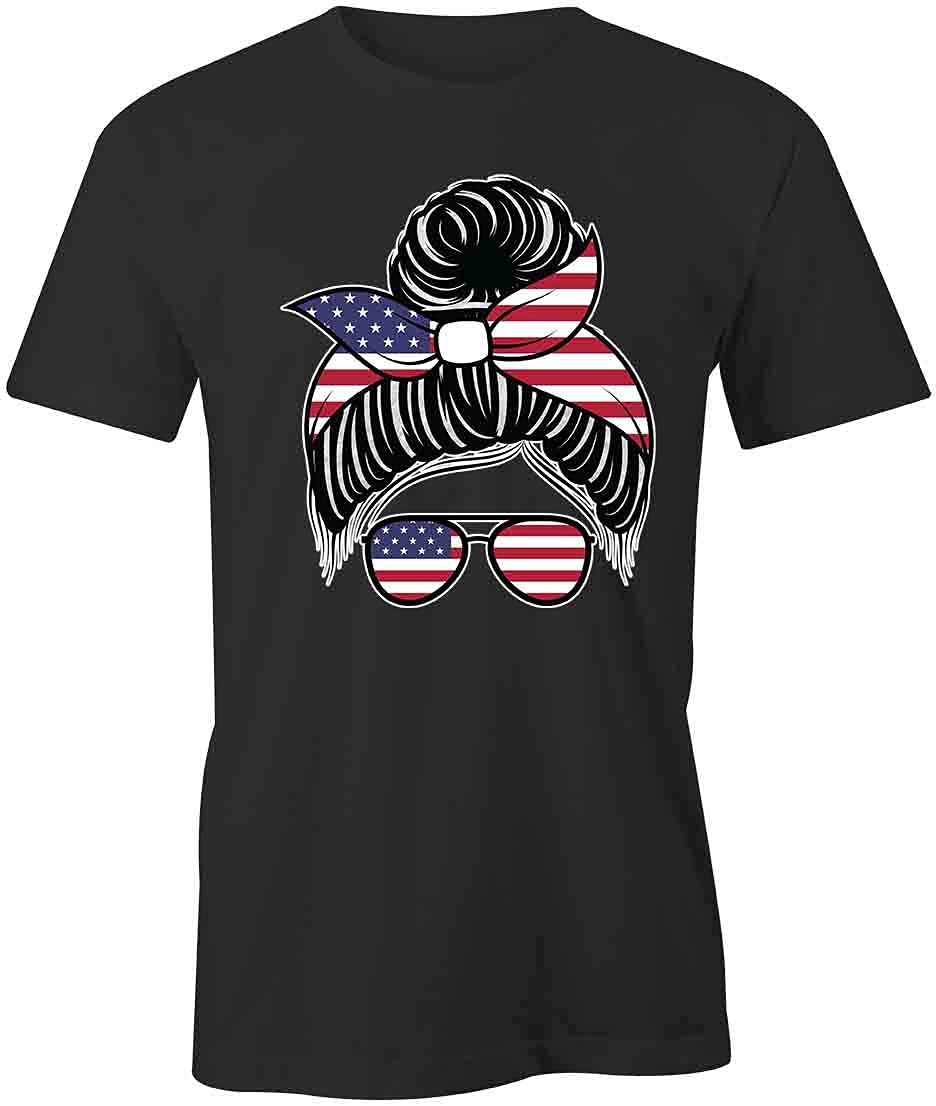 Messy Bun T-Shirt for Women - Soft Cotton Graphic Tee with Funny Print - Casual Black T-Shirt for Yoga, Running, Gym & Everyday Wear