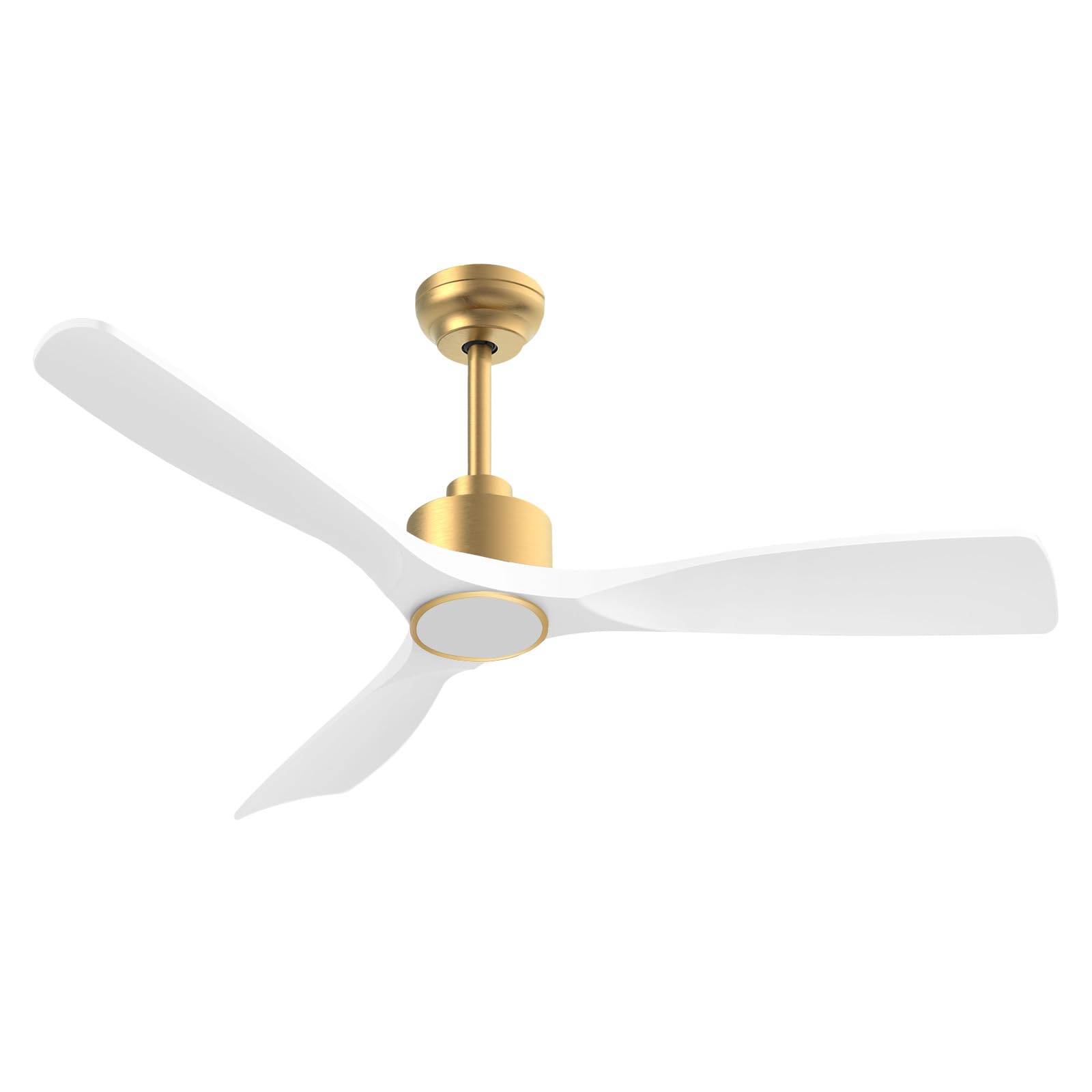 52 Inch Smart Ceiling Fan with Lights - ETL Certified Indoor/Outfan - Remote Control, Ultra Quiet DC Motor, 3 Blade Modern Design in White/Gold - Perfect for Bedroom, Living Room, Patio & Outdoor Spaces