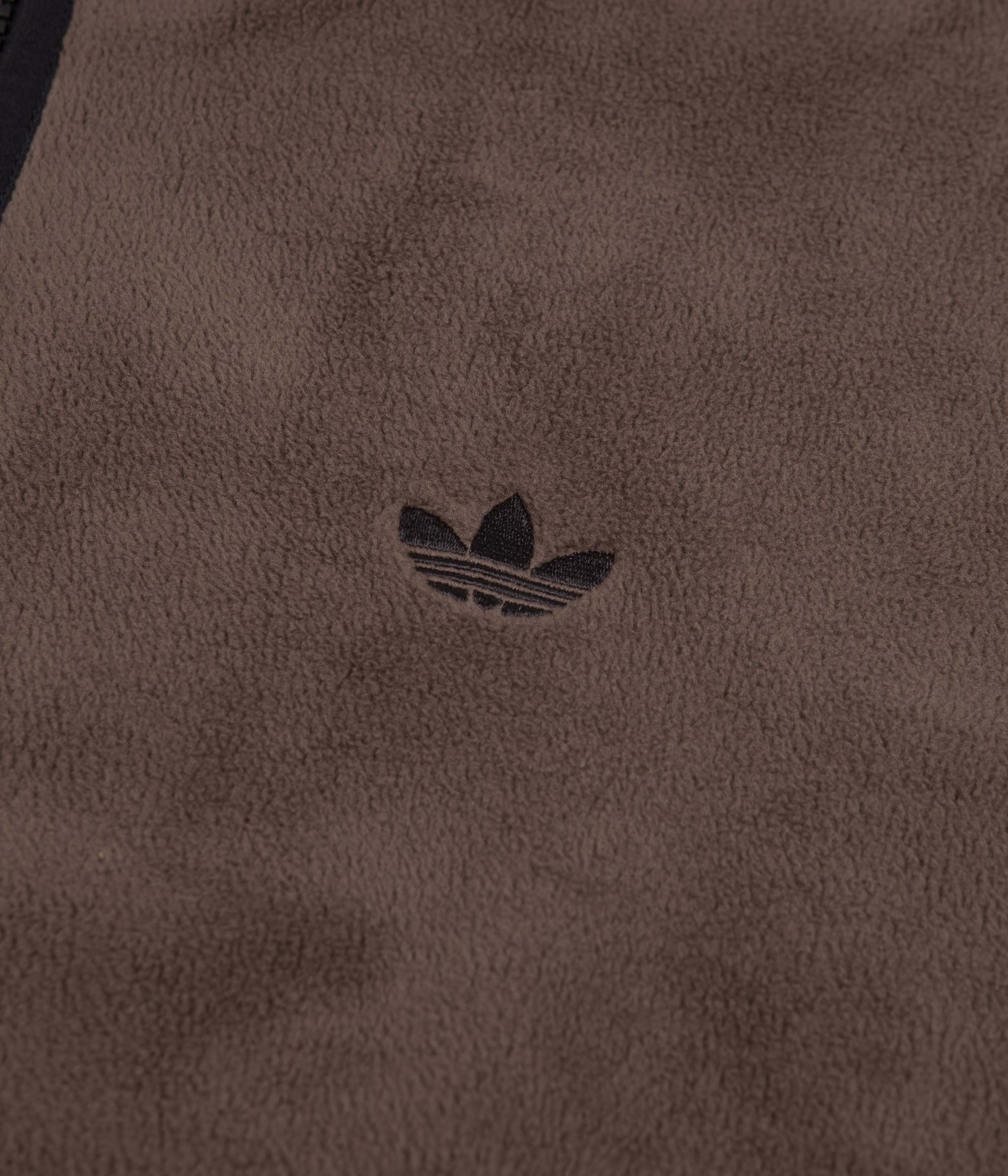 Adidas Sherpa Fleece Jacket for Men & Women - Soft Brown & Black Winter Coat - Perfect for Outdoor Activities, Hiking, and Casual Wear