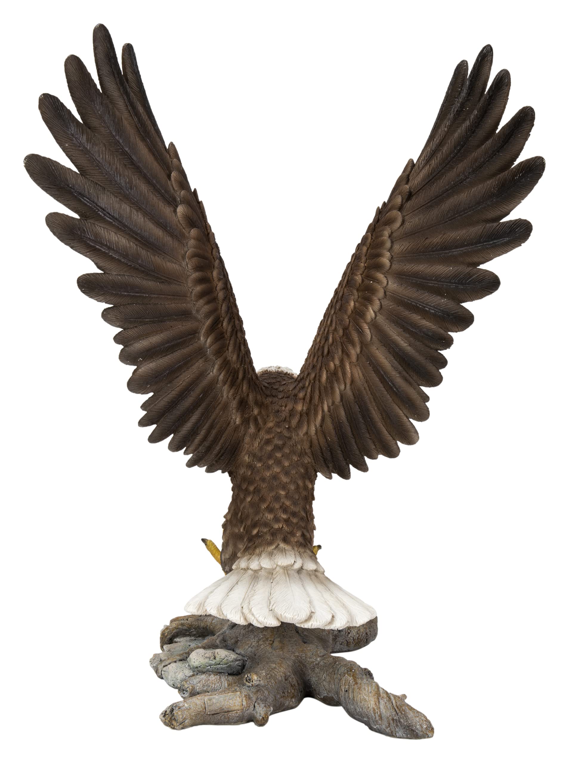 HiLine Gift Ltd. Flying Eagle Statue - 3.52 lb Bronze Eagle Sculpture, 11.42
