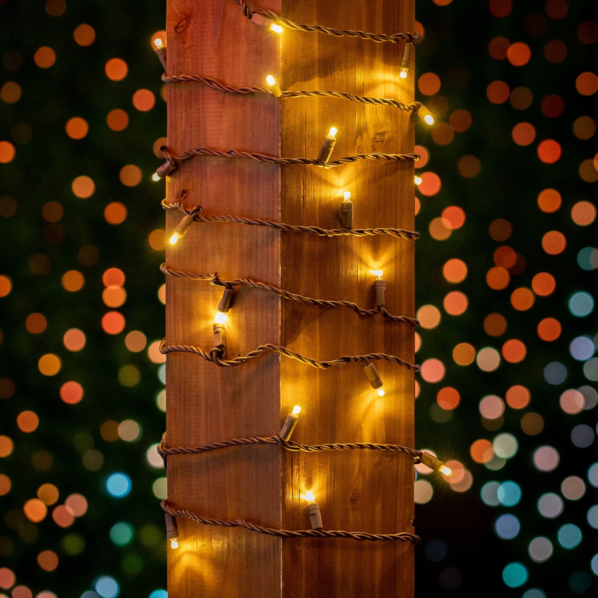 50 LED String Lights 11FT - Commercial Grade Outdoor Christmas Lights with 40,000 Hours Lifespan - Warm White Waterproof LED Bulbs for Patio, Garden, Wedding & Holiday Decorations