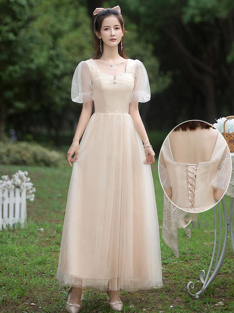 Elegant A-Line Long Bridesmaid Dress for Wedding Party, Formal Evening Gown with Flowy Skirt - Perfect for Bridal Shower, Prom, Cocktail Party and Special Occasions