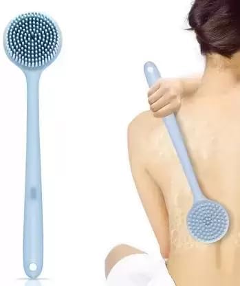 Premium Silicone Bath Brush with Long Handle - Double-Sided Exfoliating & Massage Scrubber for Back Cleaning, Body Scrub & Shower Use - Ideal for Deep Cleansing, Relaxation & Skin Renewal at Home Spa