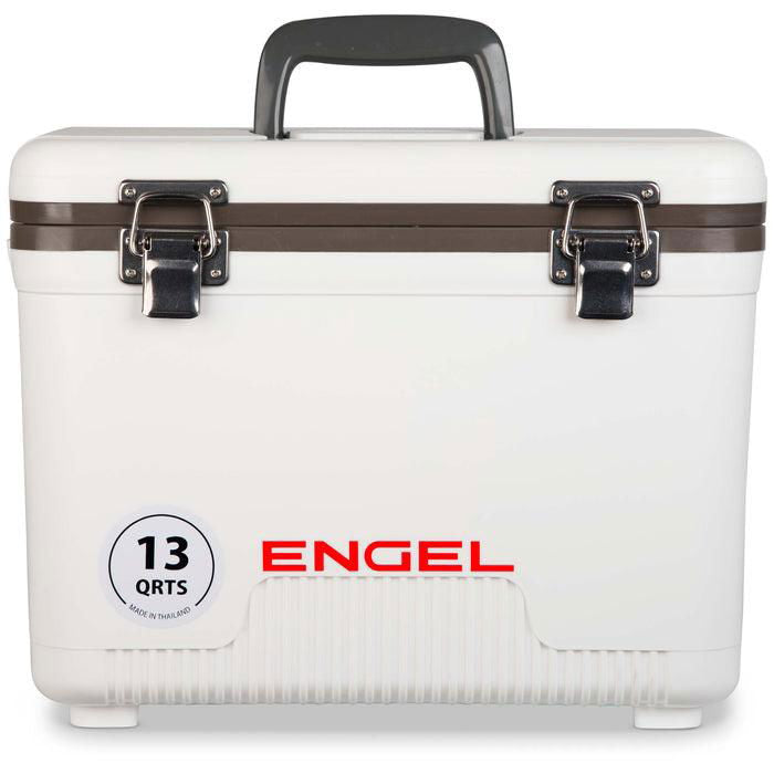 13 Quart Insulated Cooler & Dry Box - Portable White Outdoor Cooler for Camping, Picnics, Beach & Tailgating