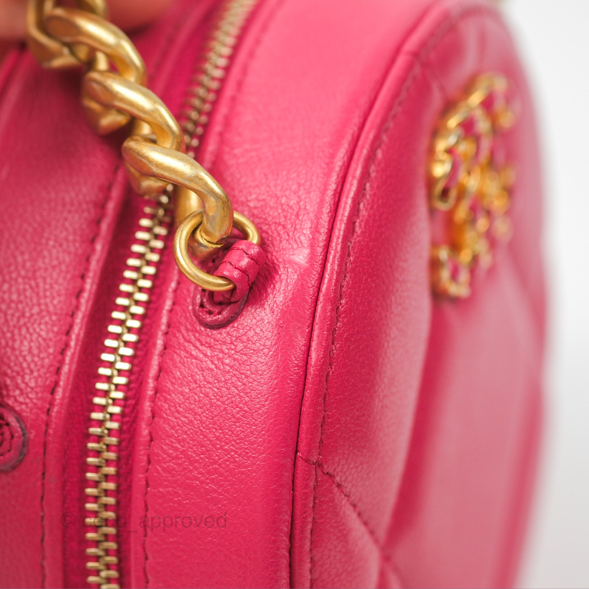 Chanel 19 Round Clutch with Chain - Dark Pink Mixed Hardware Crossbody Bag for Women | Luxury Evening Purse for Parties, Dinner Dates & Special Occasions