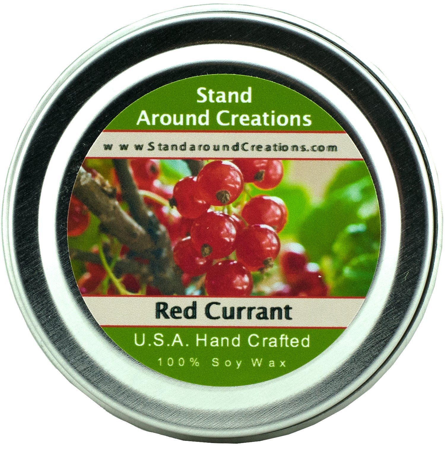 Premium 100% Natural Soy Wax Aromatherapy Candle - 2oz Tin - Red Currant Scent with Rose, Jasmine & Geranium Notes | Relaxing Home Fragrance for Bedroom, Bath & Meditation