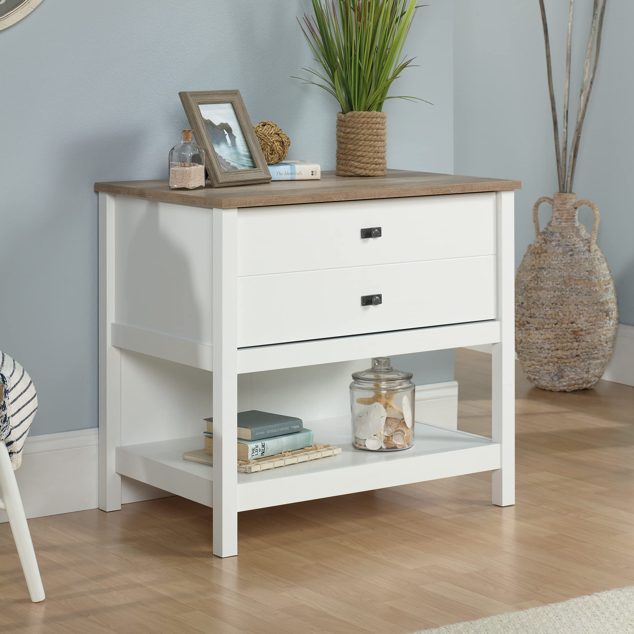 Sauder Cottage Road 1-Drawer Lateral File Cabinet - Soft White Finish - Home Office Storage Solution for Documents & Supplies