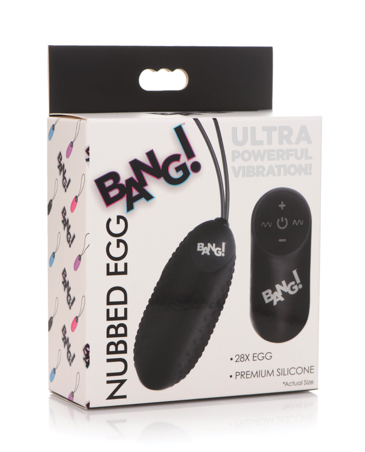 28X Nubbed Rechargeable Silicone Egg with Remote Control - Powerful Personal Massager for Relaxation & Intimate Pleasure - Perfect for Couples & Solo Use (Black)