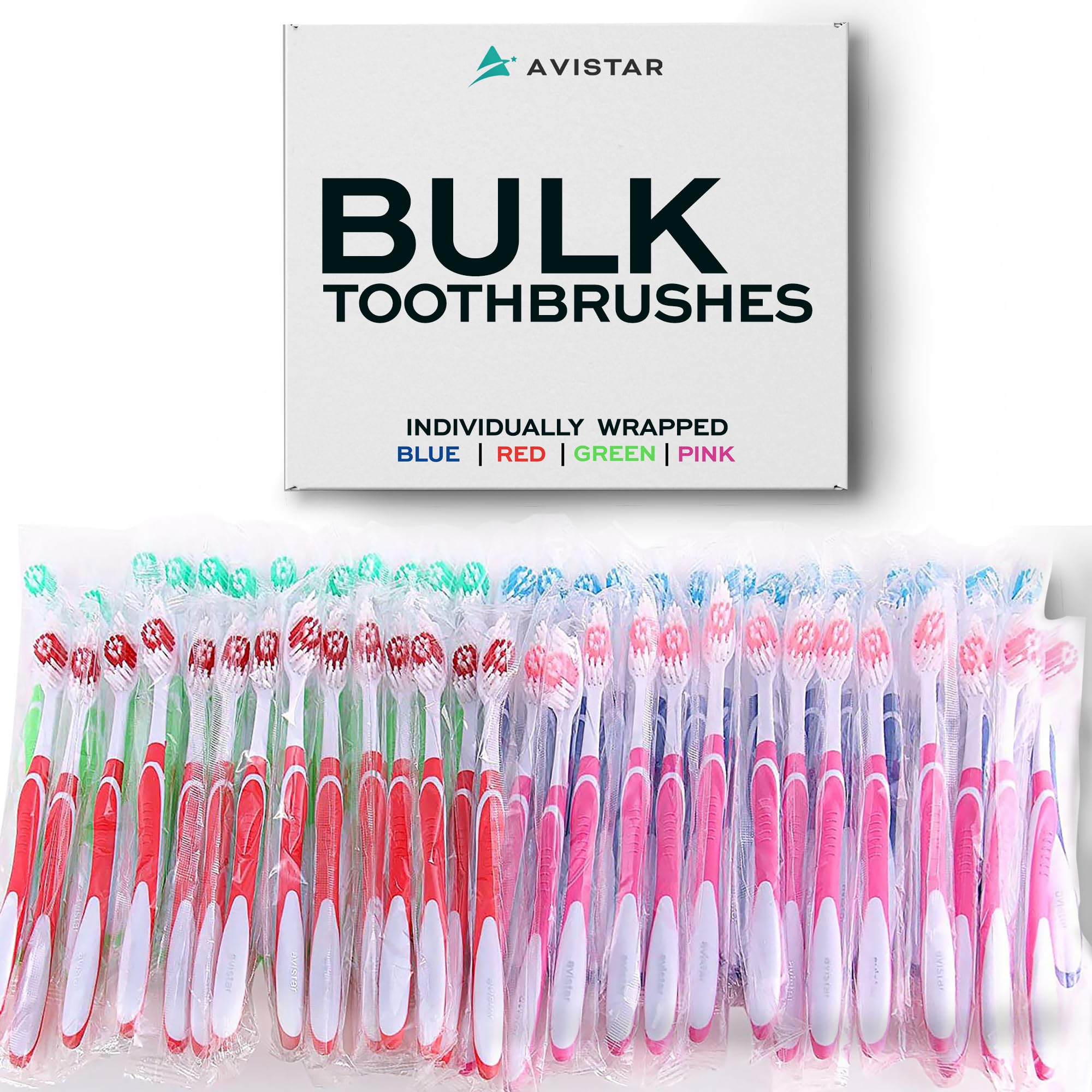 Bulk Toothbrushes Pack - 48 Individually Wrapped Disposable Toothbrushes for Adults & Kids - Travel Size, Hotels, AirBnB, Emergency Kits, Relief Missions & Donations - Perfect for Hygiene Essentials in Travel, Hospitality & Charity