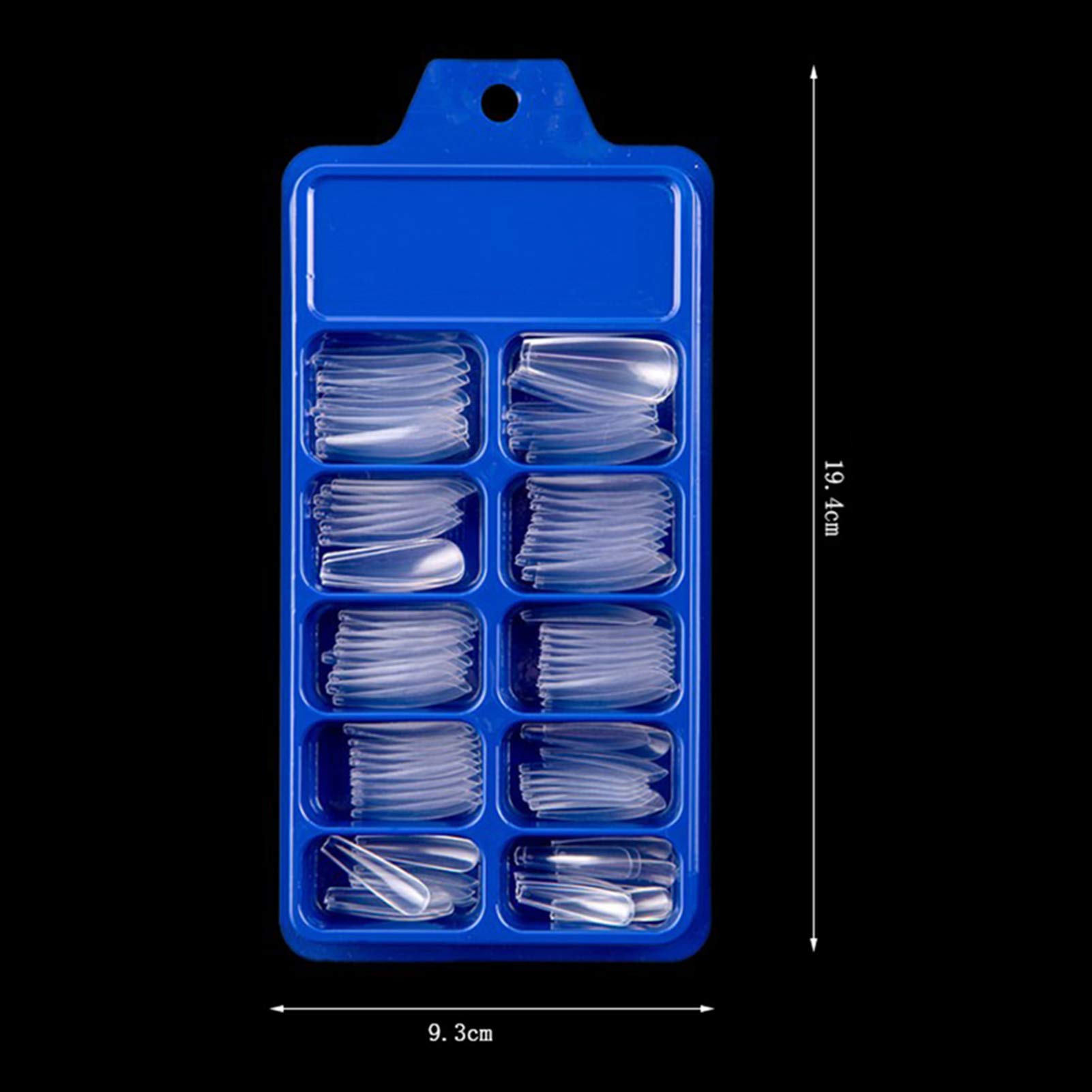 100 Pcs/Box Full Cover Long Press Coffin False Nails - Matte Ballerina Artificial Nail Tips in Pure Colors for Salon, Party & Everyday Wear